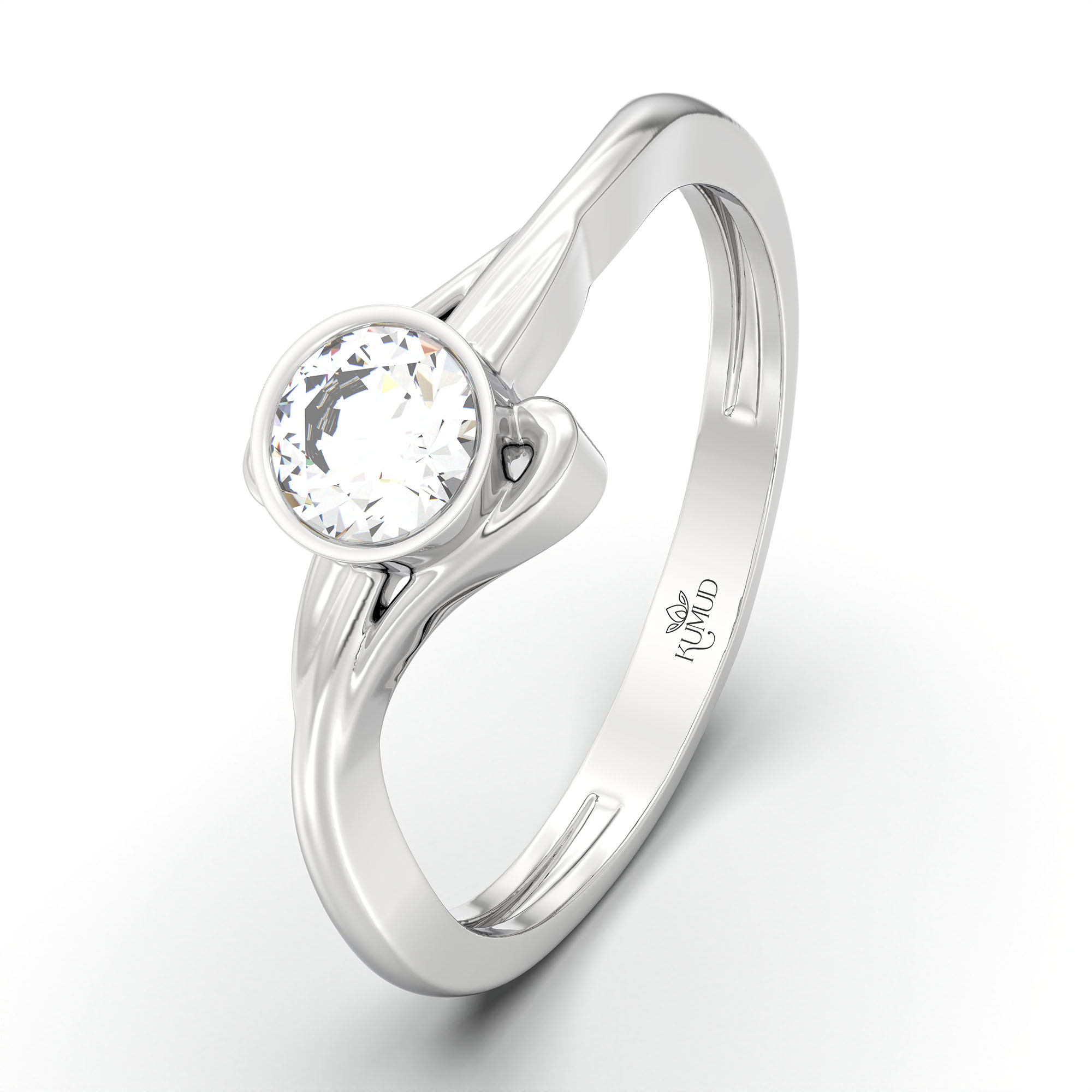 Lab-Grown Diamond Solitaire Ring for Women in 18K White Gold – 0.25 Ct Round, 3 g (Design K10-24-BBZAA) thumbnail