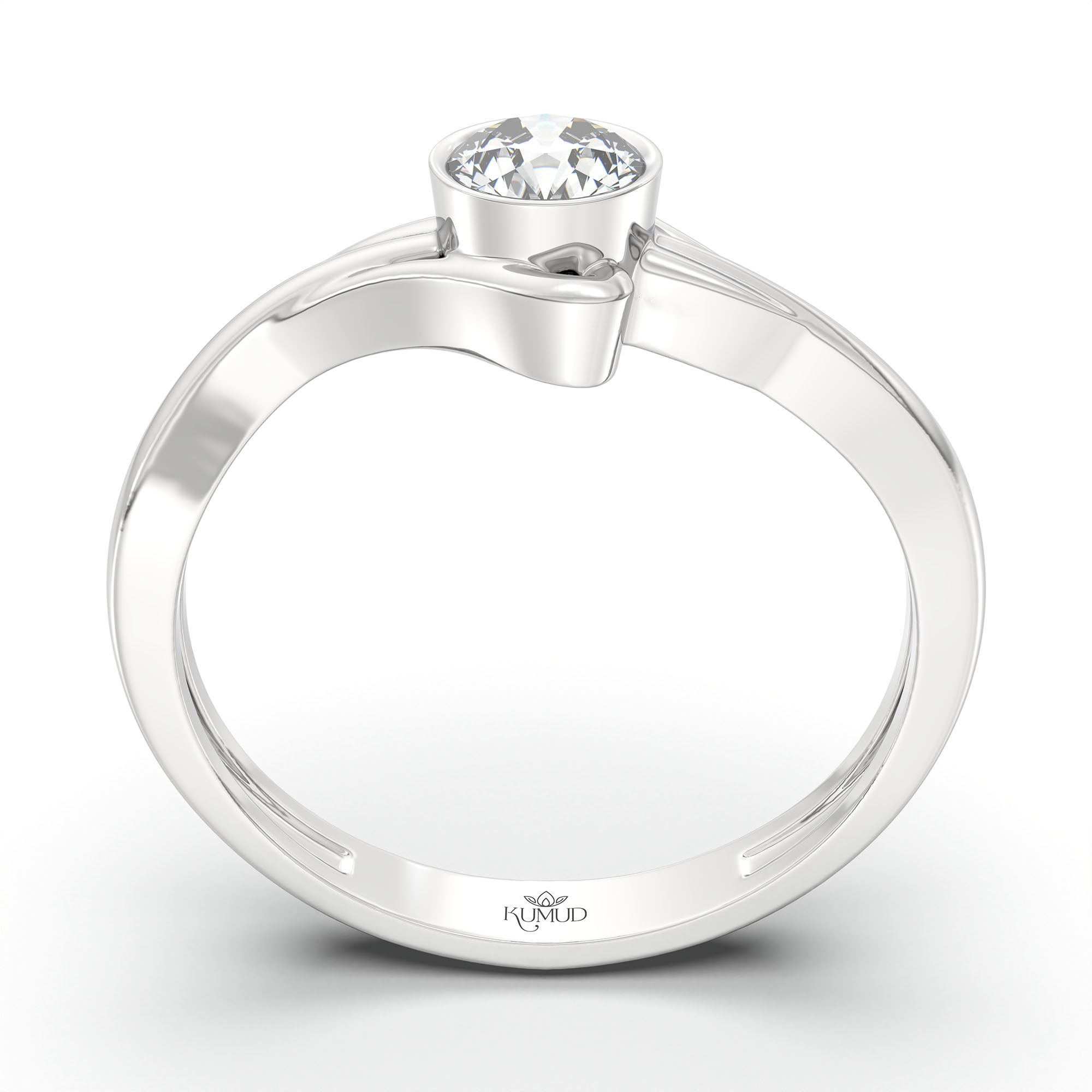 Lab-Grown Diamond Solitaire Ring for Women in 18K White Gold – 0.25 Ct Round, 3 g (Design K10-24-BBZAA) thumbnail