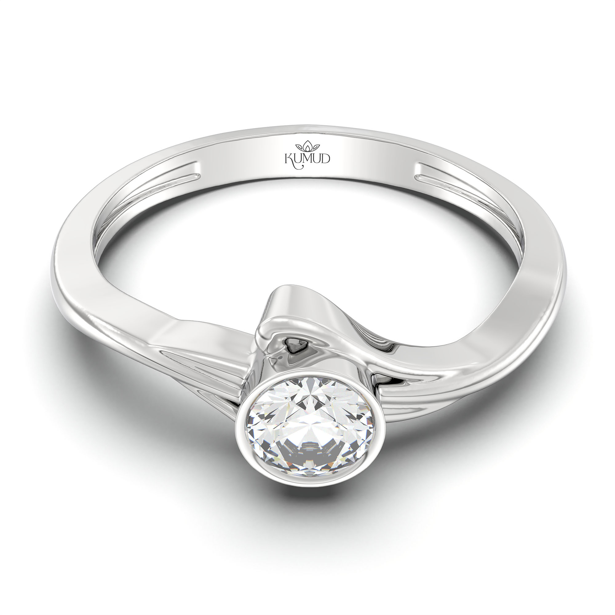 Lab-Grown Diamond Solitaire Ring for Women in 18K White Gold – 0.25 Ct Round, 3 g (Design K10-24-BBZAA) thumbnail
