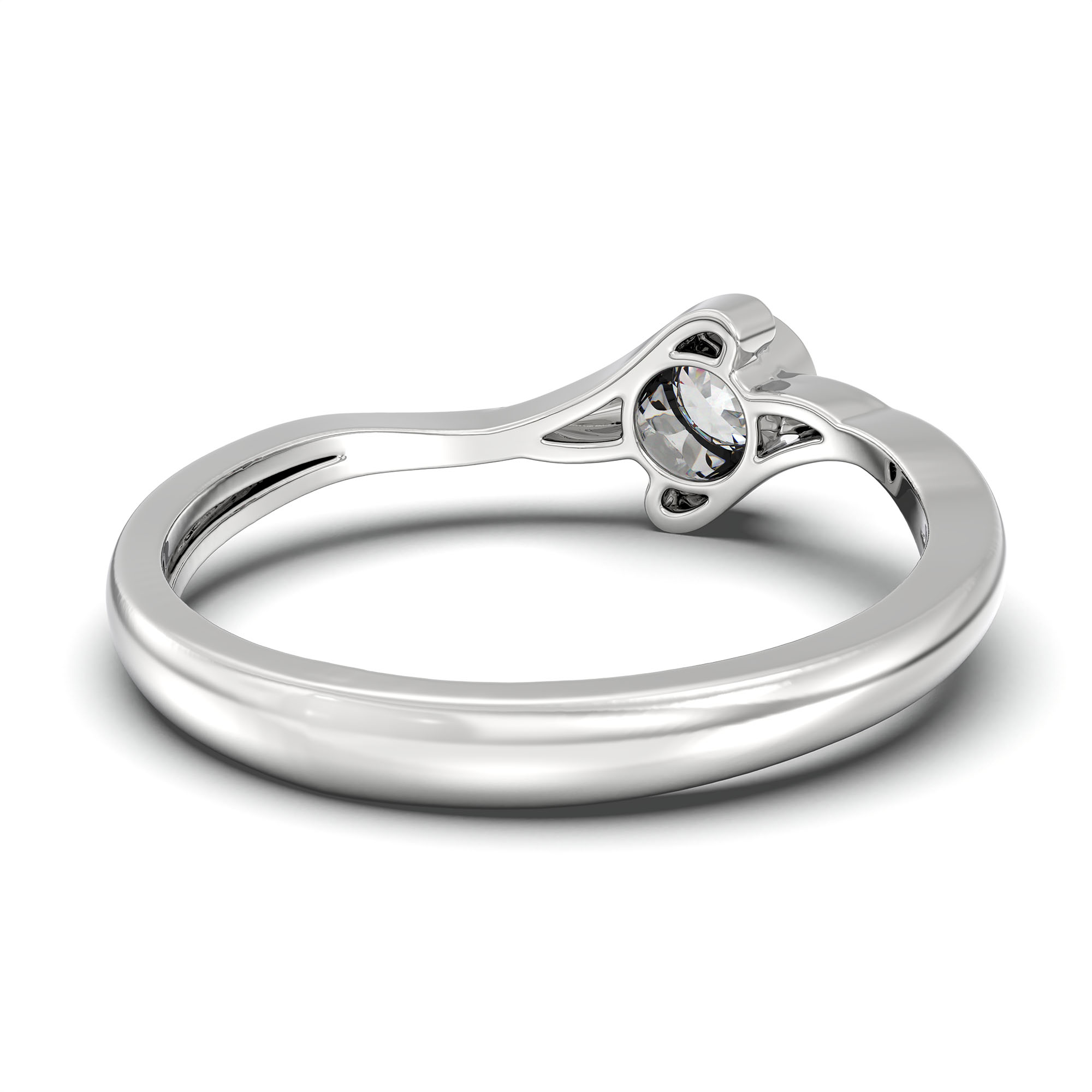 Lab-Grown Diamond Solitaire Ring for Women in 18K White Gold – 0.25 Ct Round, 3 g (Design K10-24-BBZAA) thumbnail