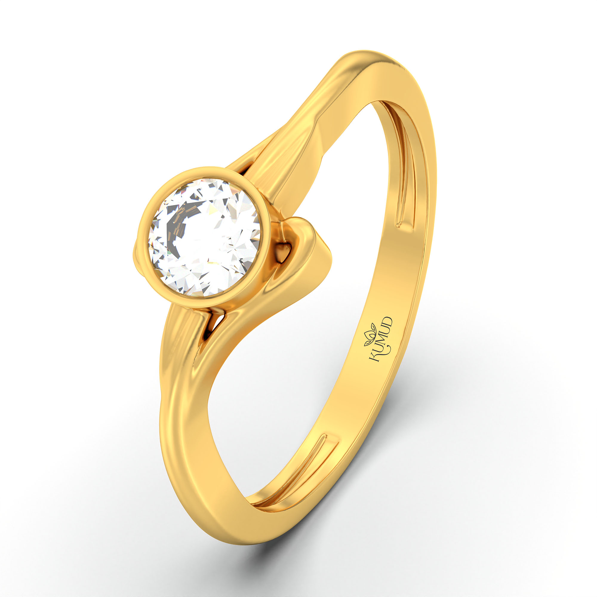 Lab-Grown Diamond Solitaire Ring for Women in 22K Yellow Gold – 0.25 Ct Round, 3 g (Design K10-24-BBZAA) thumbnail
