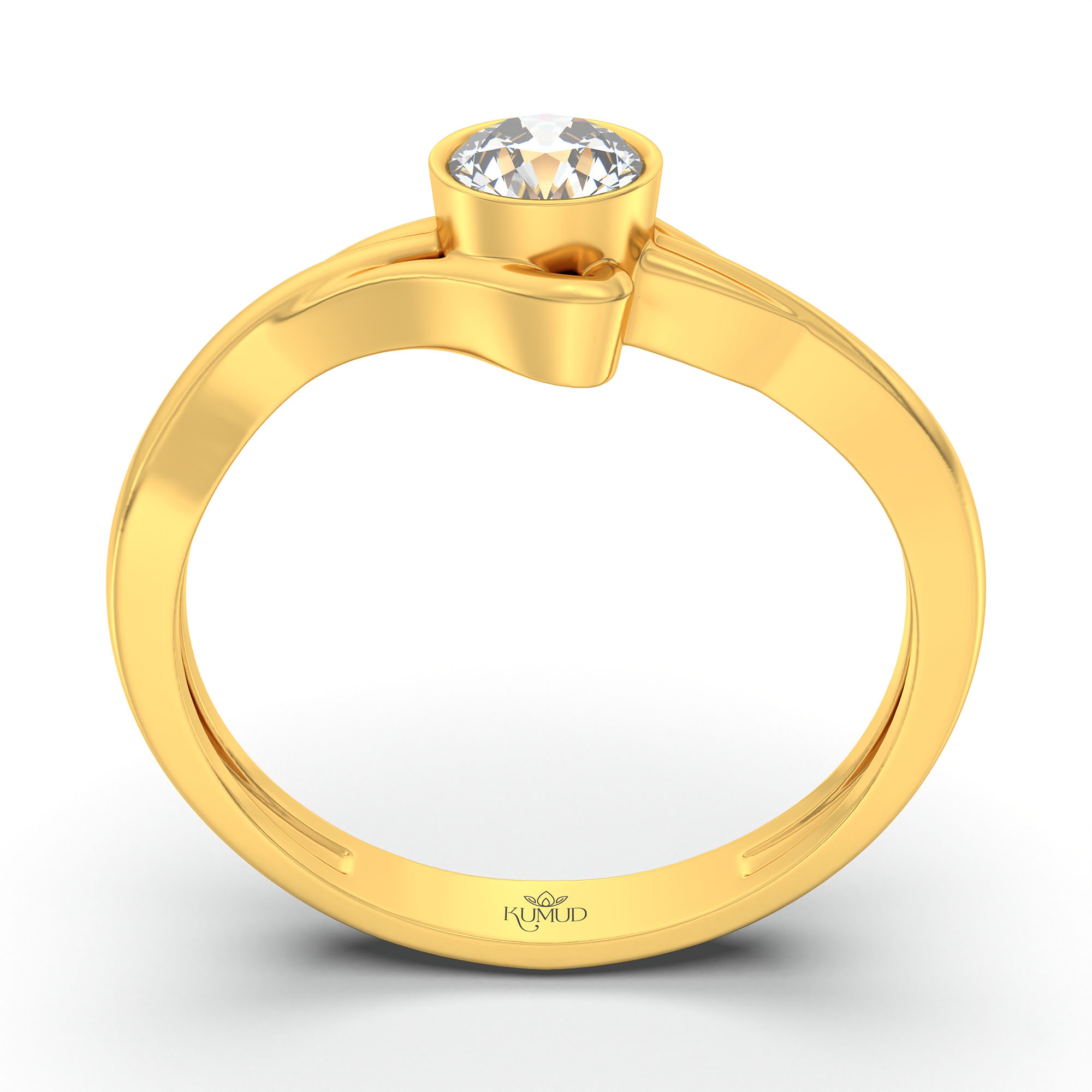 Lab-Grown Diamond Solitaire Ring for Women in 22K Yellow Gold – 0.25 Ct Round, 3 g (Design K10-24-BBZAA) thumbnail