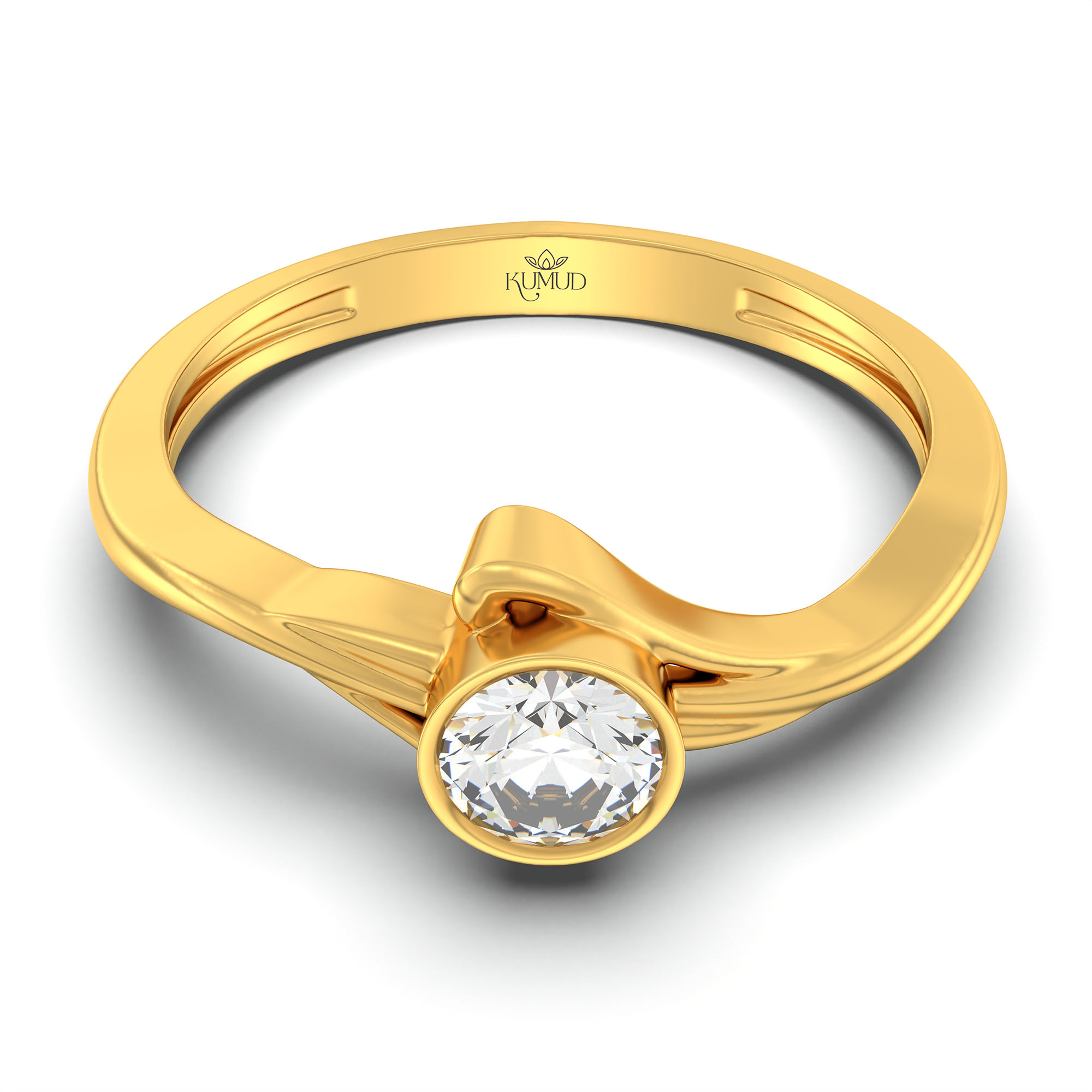 Lab-Grown Diamond Solitaire Ring for Women in 22K Yellow Gold – 0.25 Ct Round, 3 g (Design K10-24-BBZAA) thumbnail