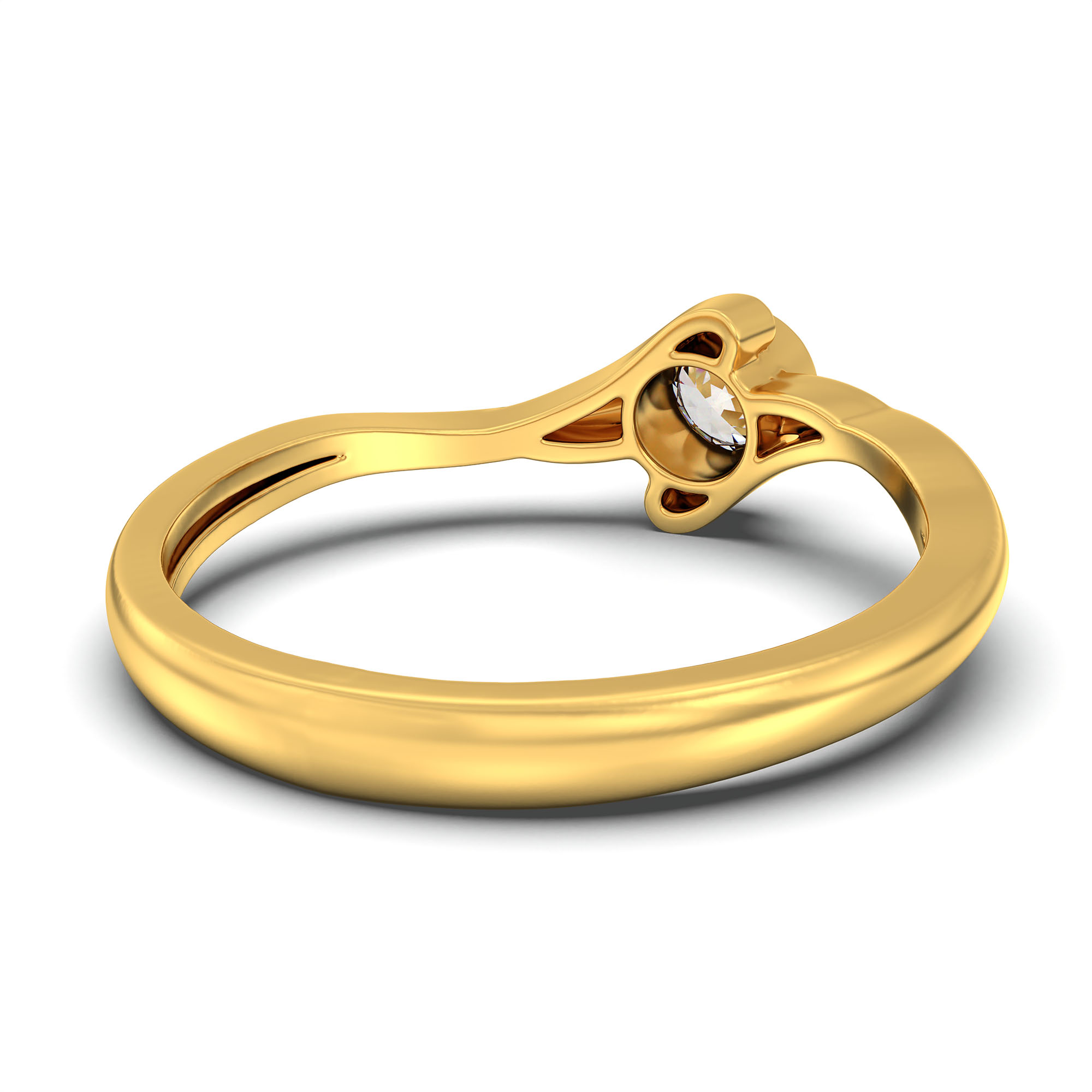 Lab-Grown Diamond Solitaire Ring for Women in 22K Yellow Gold – 0.25 Ct Round, 3 g (Design K10-24-BBZAA) thumbnail