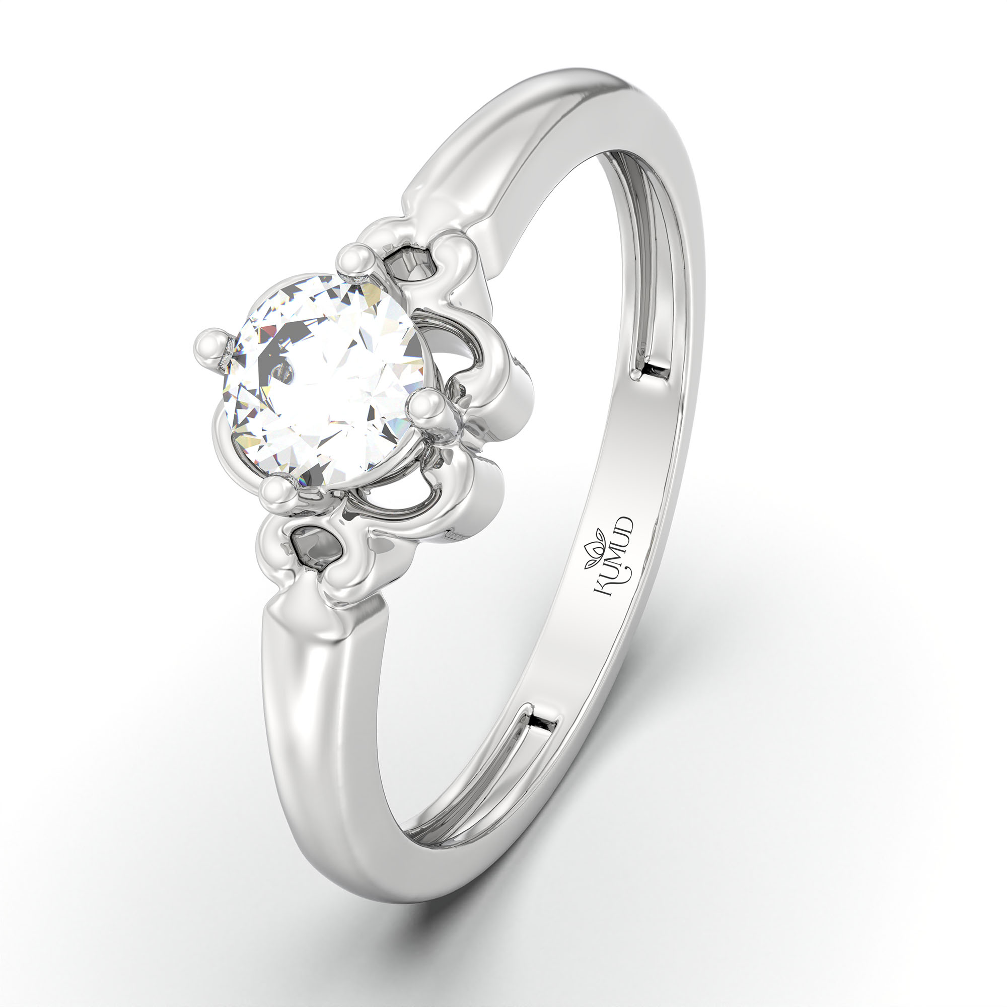 Lab-Grown Diamond Solitaire Ring for Women in 18K White Gold – 0.25 Ct Round, 3 g (Design K10-25-APGAA) thumbnail