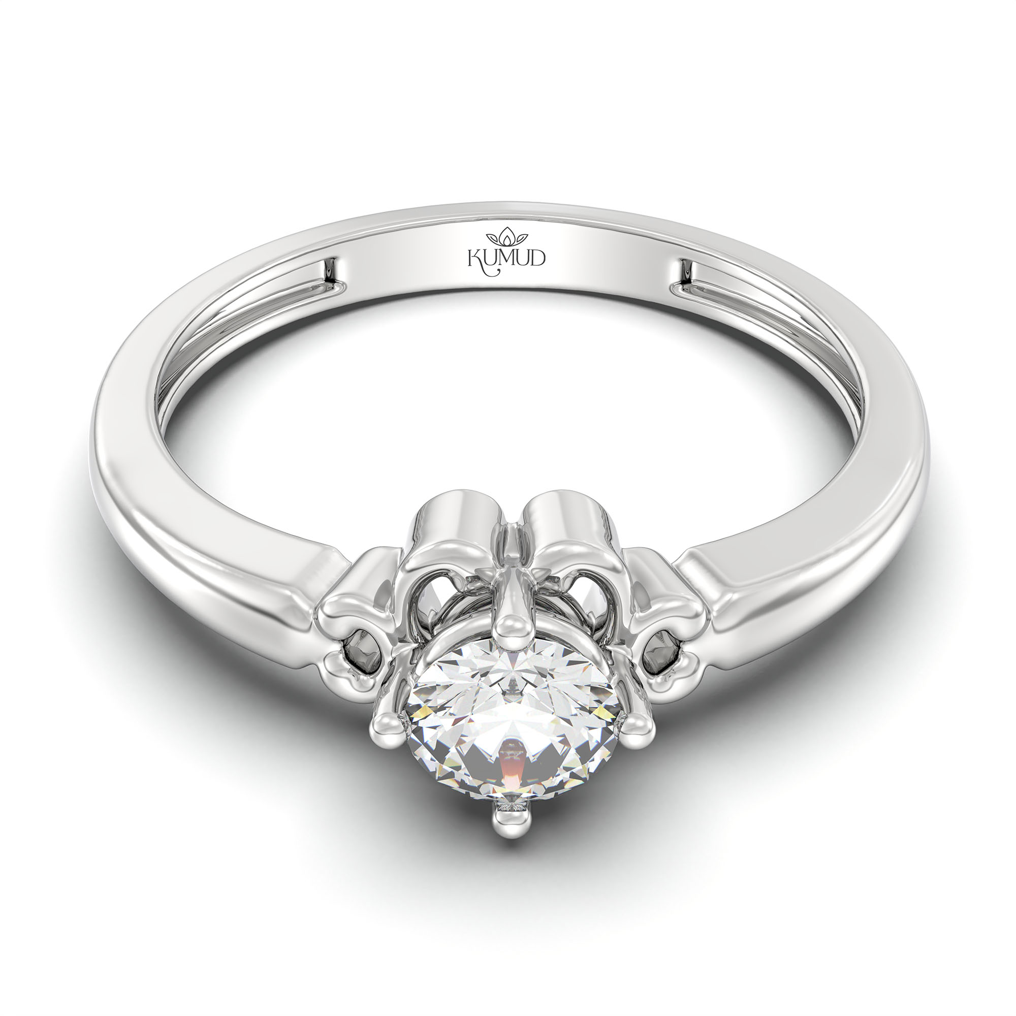 Lab-Grown Diamond Solitaire Ring for Women in 18K White Gold – 0.25 Ct Round, 3 g (Design K10-25-APGAA) thumbnail