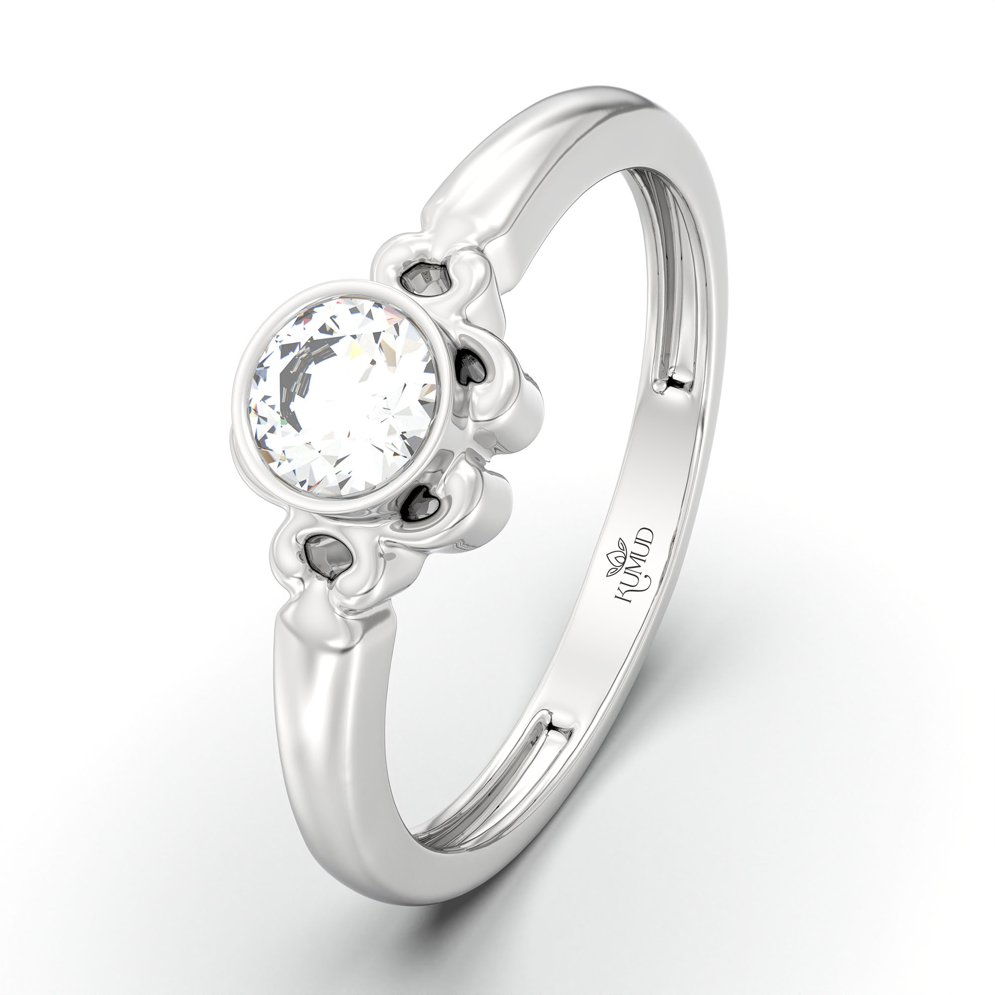 Lab-Grown Diamond Solitaire Ring for Women in 18K White Gold – 0.25 Ct Round, 3 g (Design K10-25-BBZAA) thumbnail