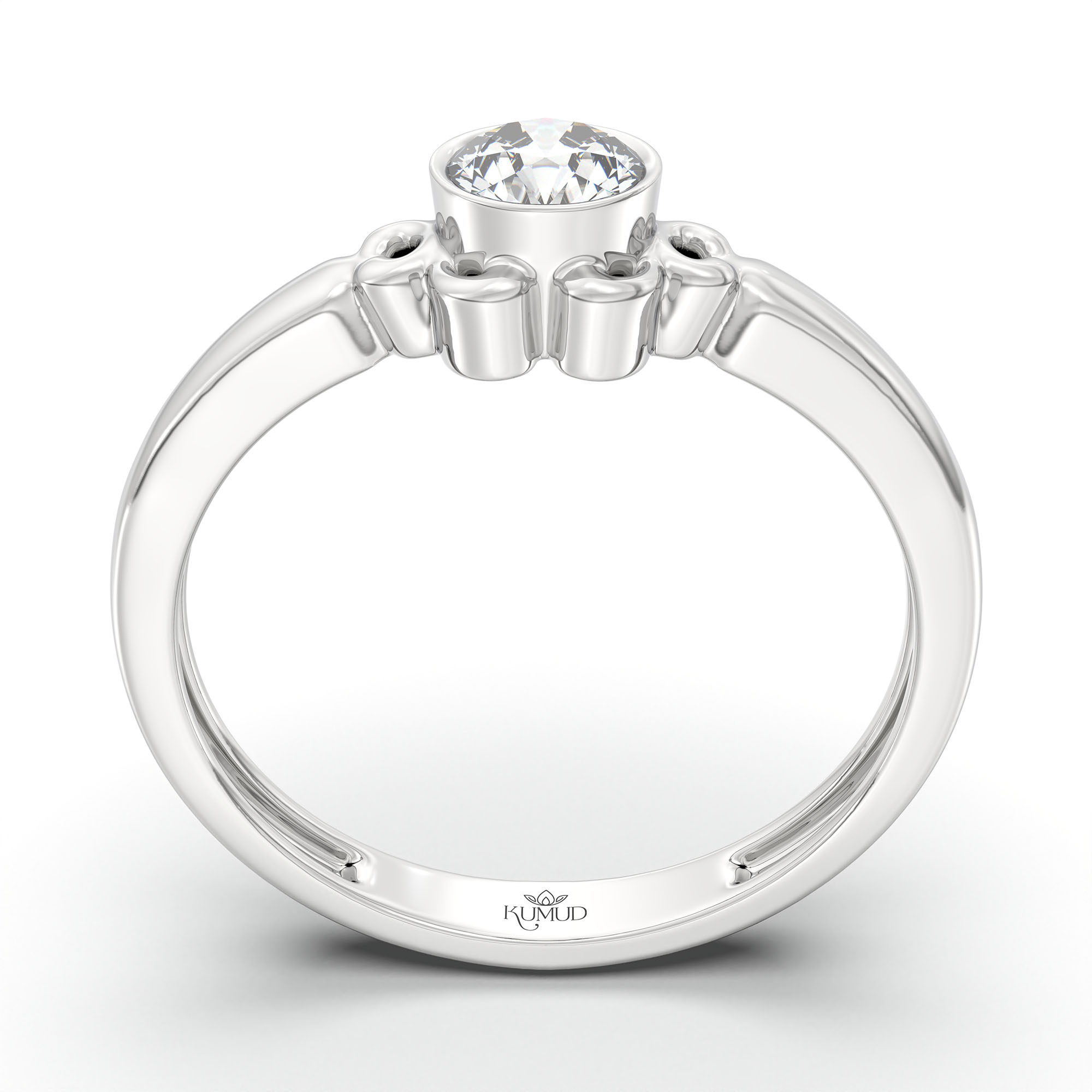 Lab-Grown Diamond Solitaire Ring for Women in 18K White Gold – 0.25 Ct Round, 3 g (Design K10-25-BBZAA) thumbnail