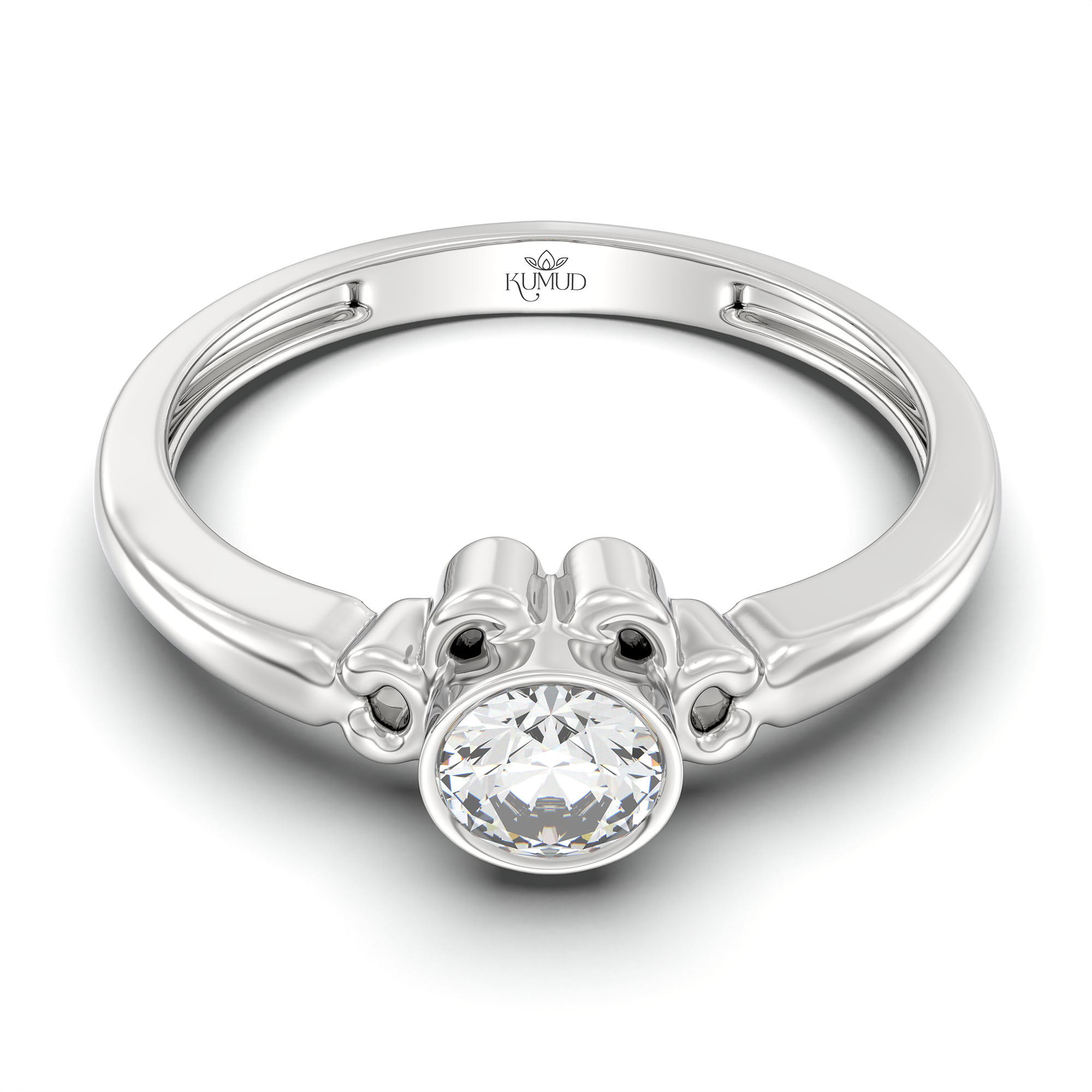 Lab-Grown Diamond Solitaire Ring for Women in 18K White Gold – 0.25 Ct Round, 3 g (Design K10-25-BBZAA) thumbnail