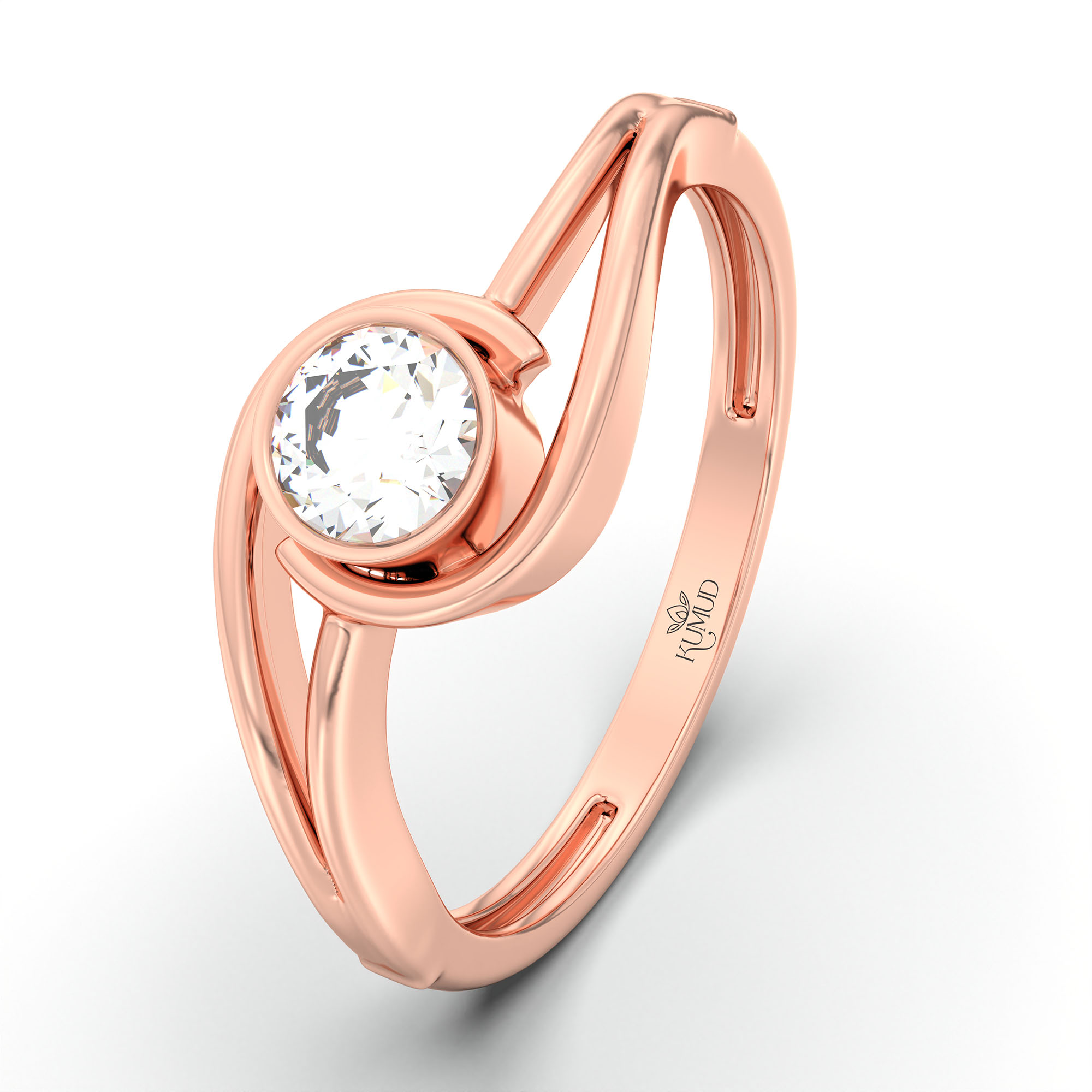 Lab-Grown Diamond Solitaire Ring for Women in 18K Rose Gold – 0.25 Ct Round, 3 g (Design K10-26-BBZAA) thumbnail