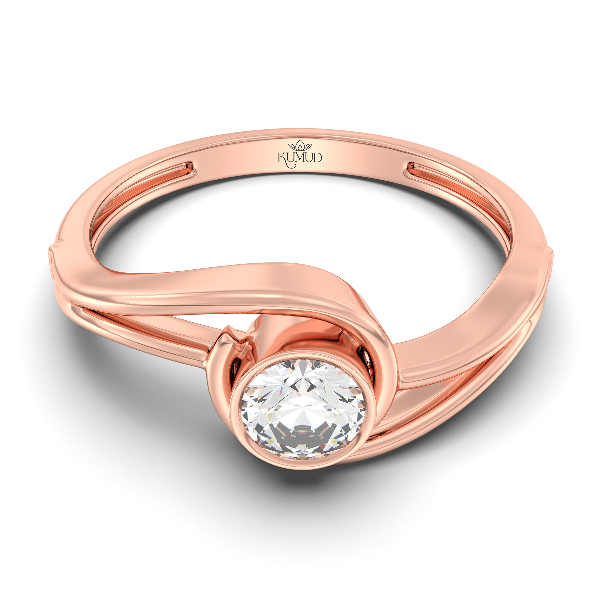 Lab-Grown Diamond Solitaire Ring for Women in 18K Rose Gold – 0.25 Ct Round, 3 g (Design K10-26-BBZAA) thumbnail