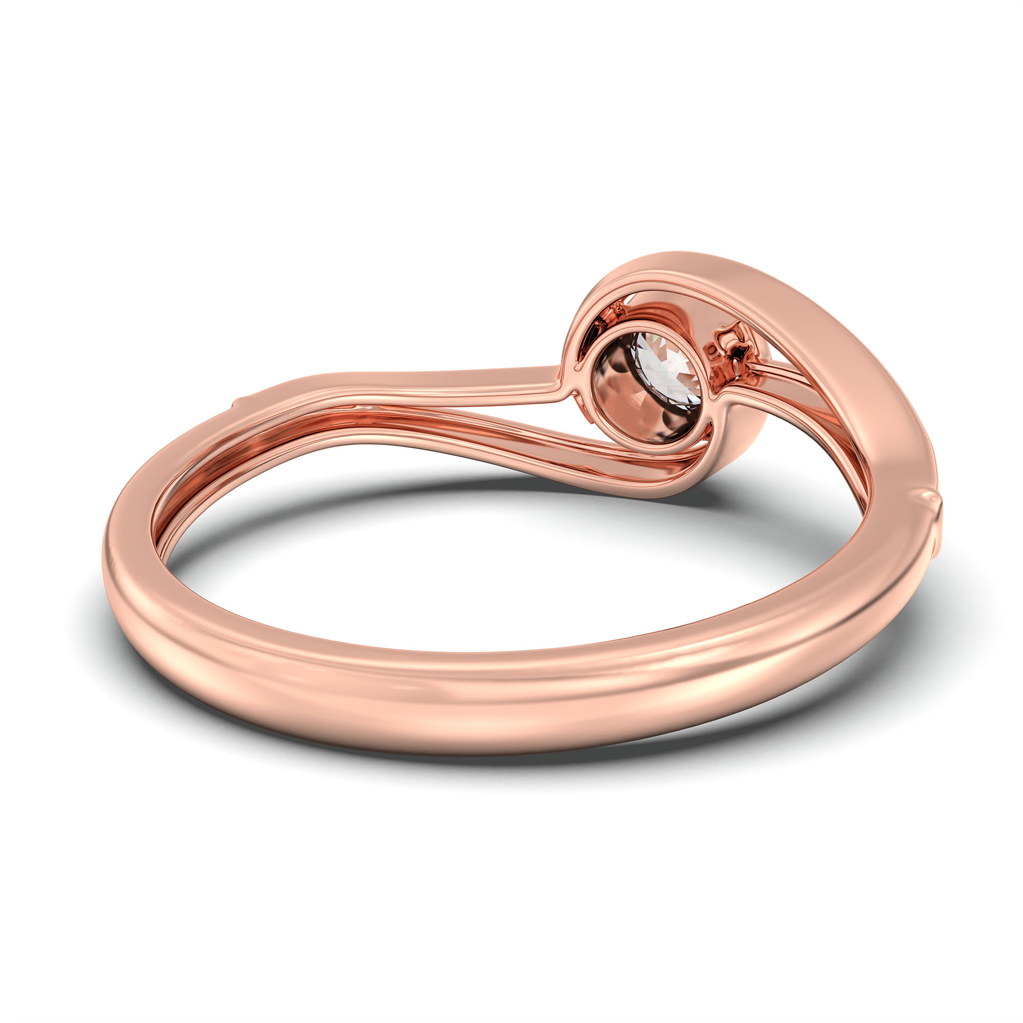 Lab-Grown Diamond Solitaire Ring for Women in 18K Rose Gold – 0.25 Ct Round, 3 g (Design K10-26-BBZAA) thumbnail