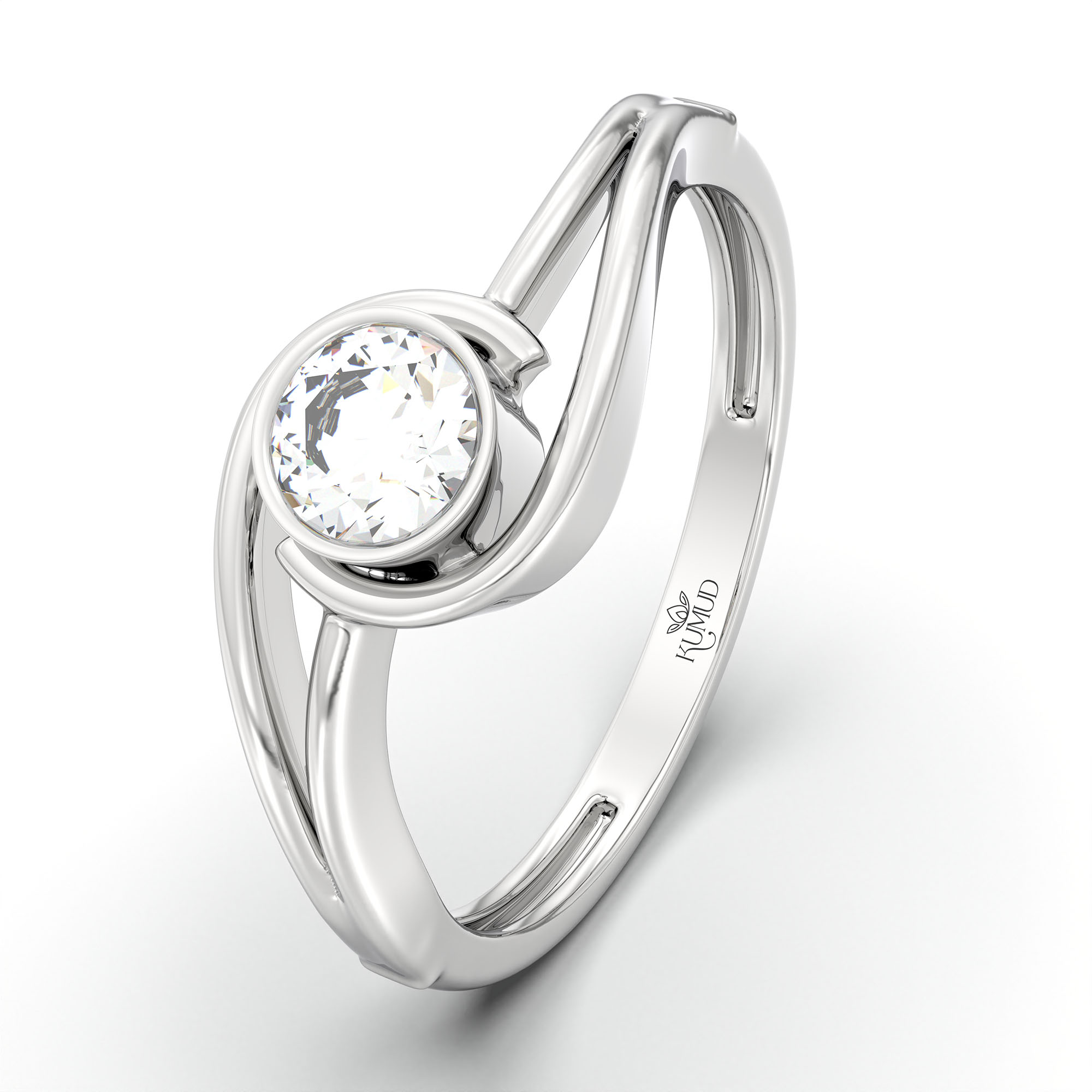 Lab-Grown Diamond Solitaire Ring for Women in 18K White Gold – 0.25 Ct Round, 3 g (Design K10-26-BBZAA) thumbnail
