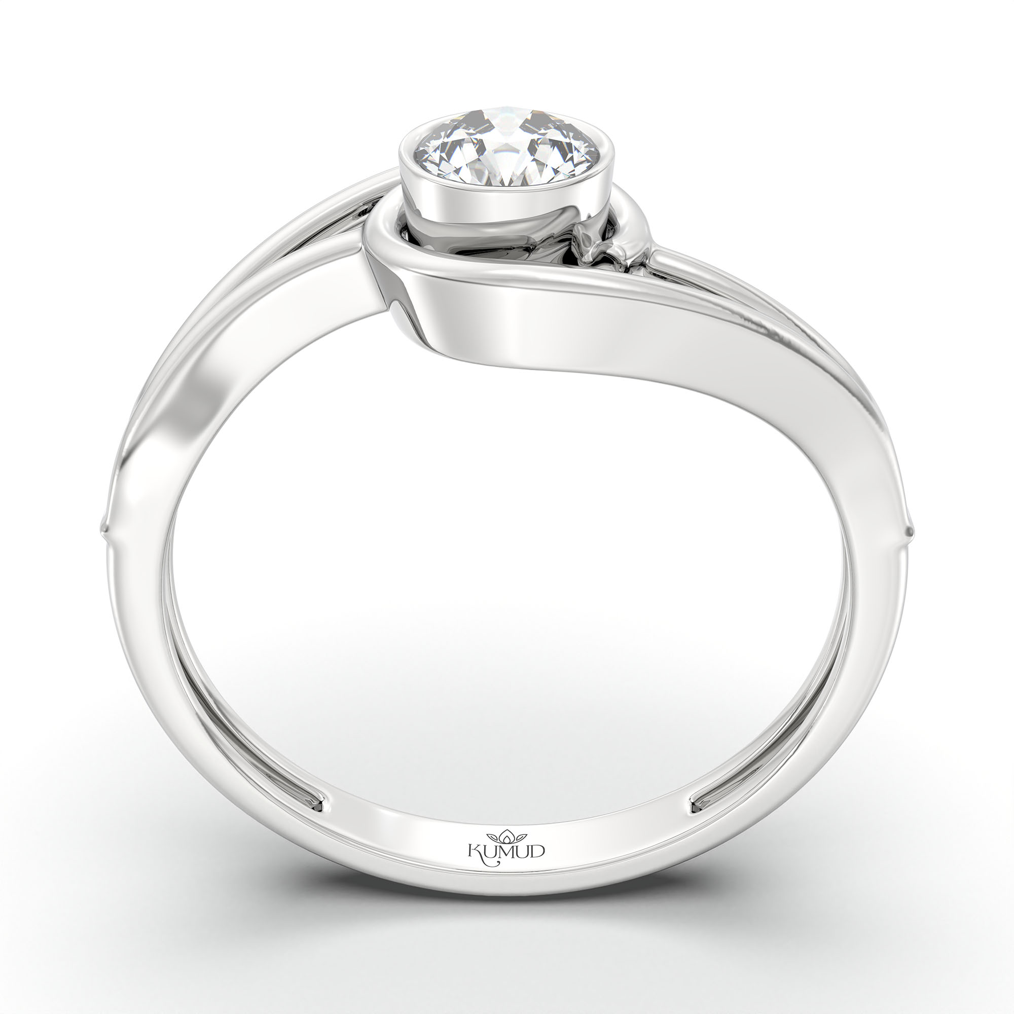 Lab-Grown Diamond Solitaire Ring for Women in 18K White Gold – 0.25 Ct Round, 3 g (Design K10-26-BBZAA) thumbnail