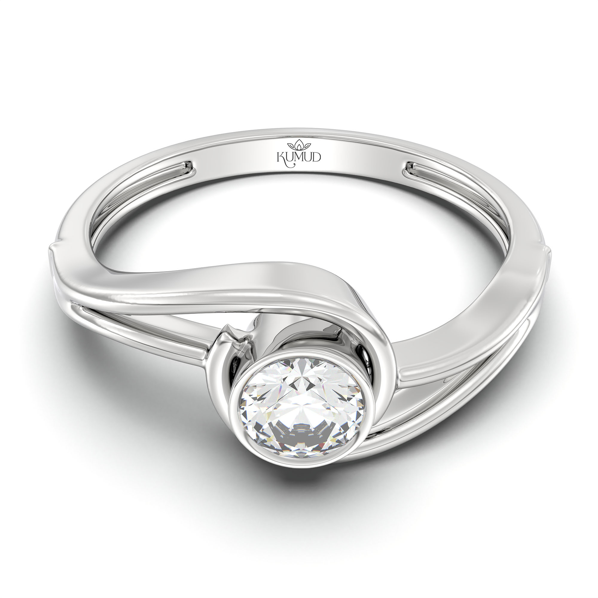 Lab-Grown Diamond Solitaire Ring for Women in 18K White Gold – 0.25 Ct Round, 3 g (Design K10-26-BBZAA) thumbnail