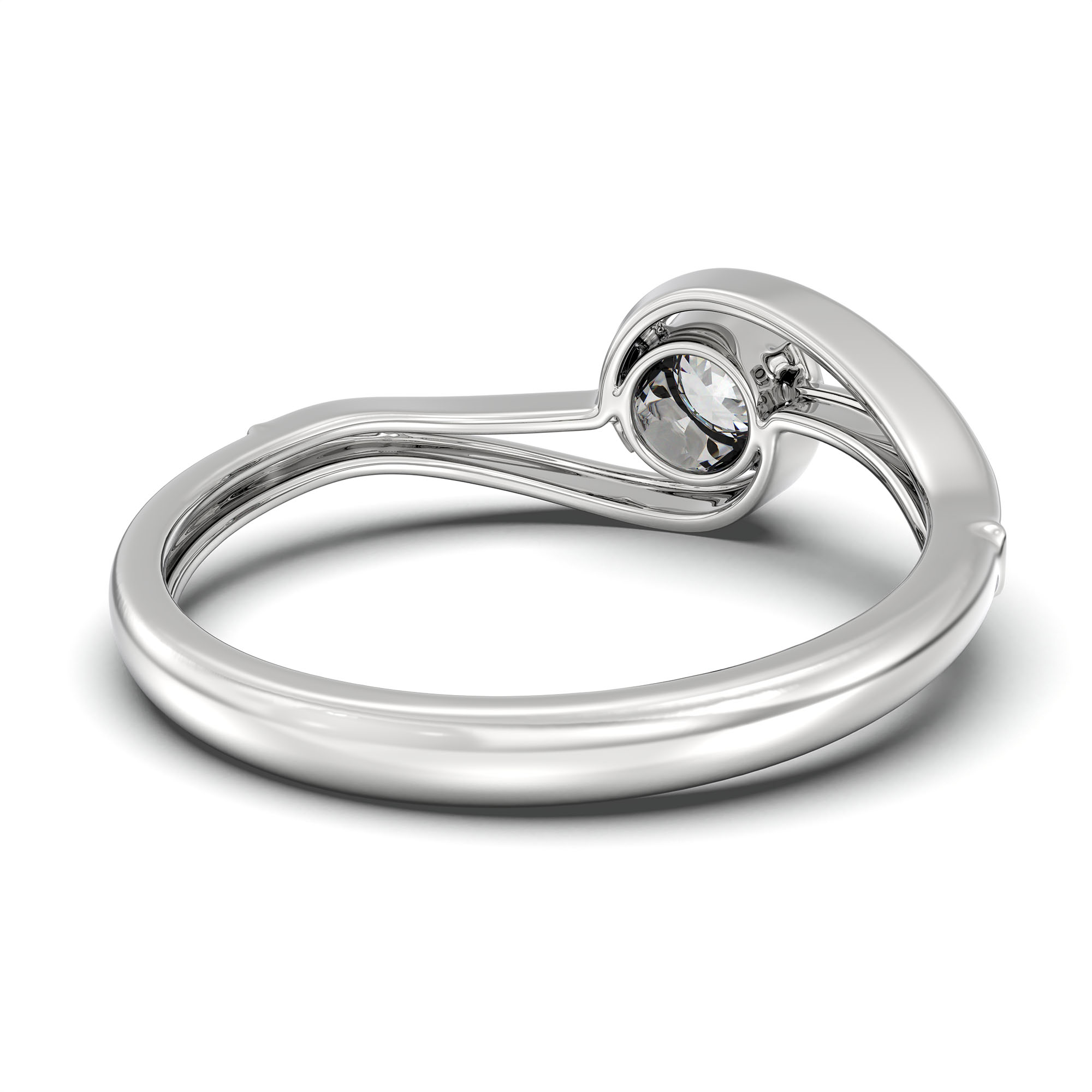 Lab-Grown Diamond Solitaire Ring for Women in 18K White Gold – 0.25 Ct Round, 3 g (Design K10-26-BBZAA) thumbnail