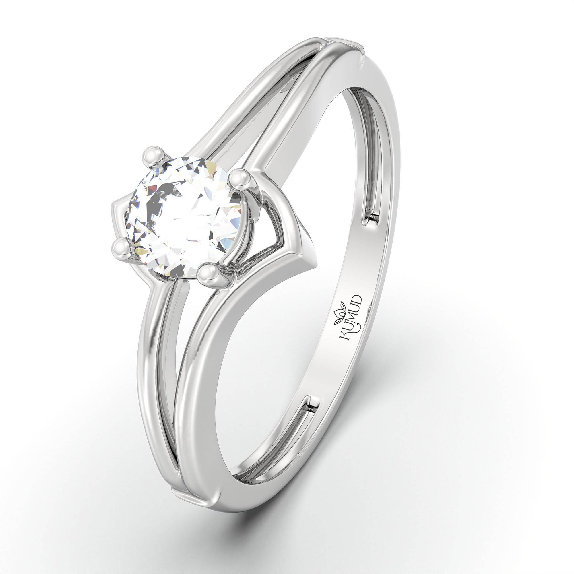 Lab-Grown Diamond Solitaire Ring for Women in 18K White Gold – 0.25 Ct Round, 3 g (Design K10-27-APGAA) thumbnail