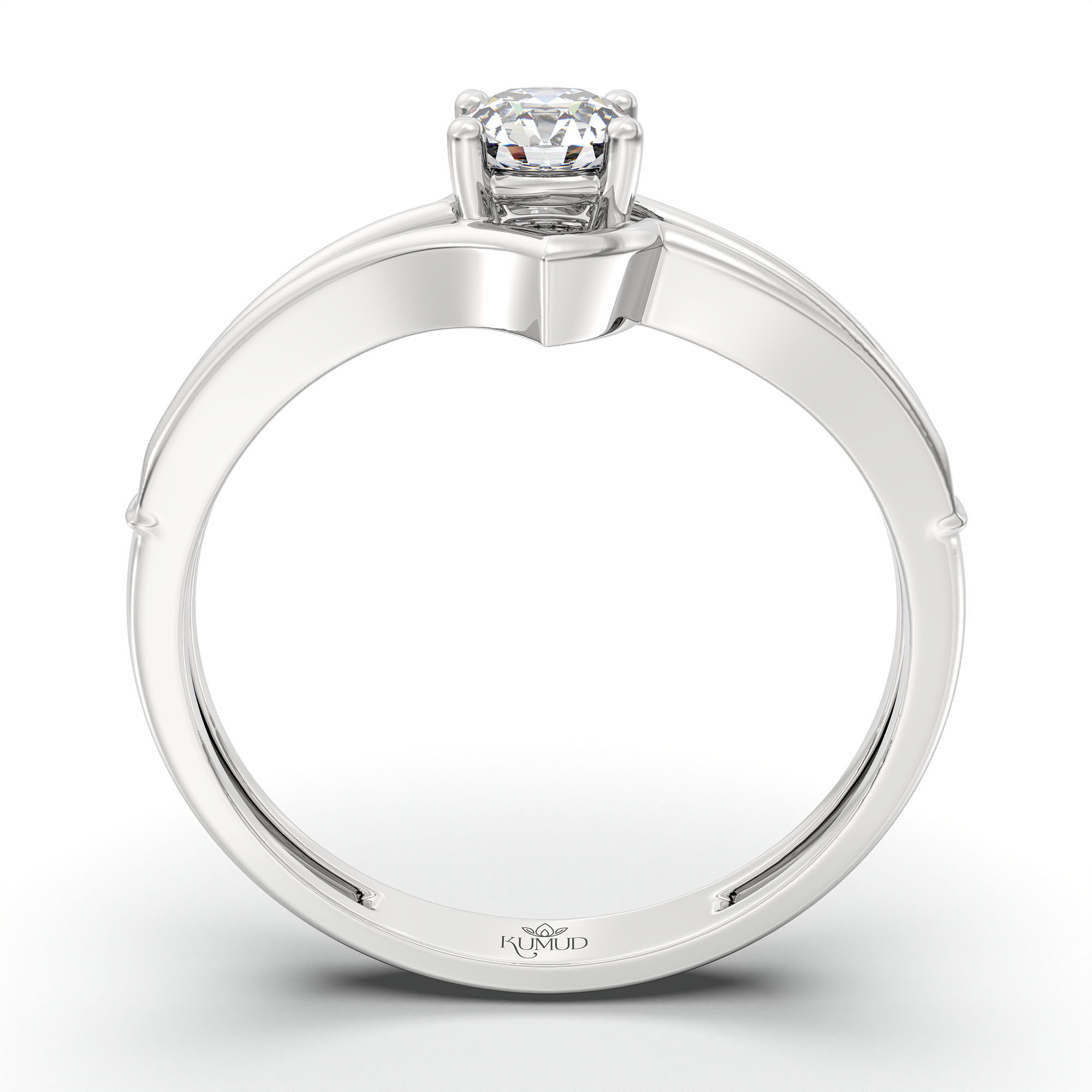 Lab-Grown Diamond Solitaire Ring for Women in 18K White Gold – 0.25 Ct Round, 3 g (Design K10-27-APGAA) thumbnail