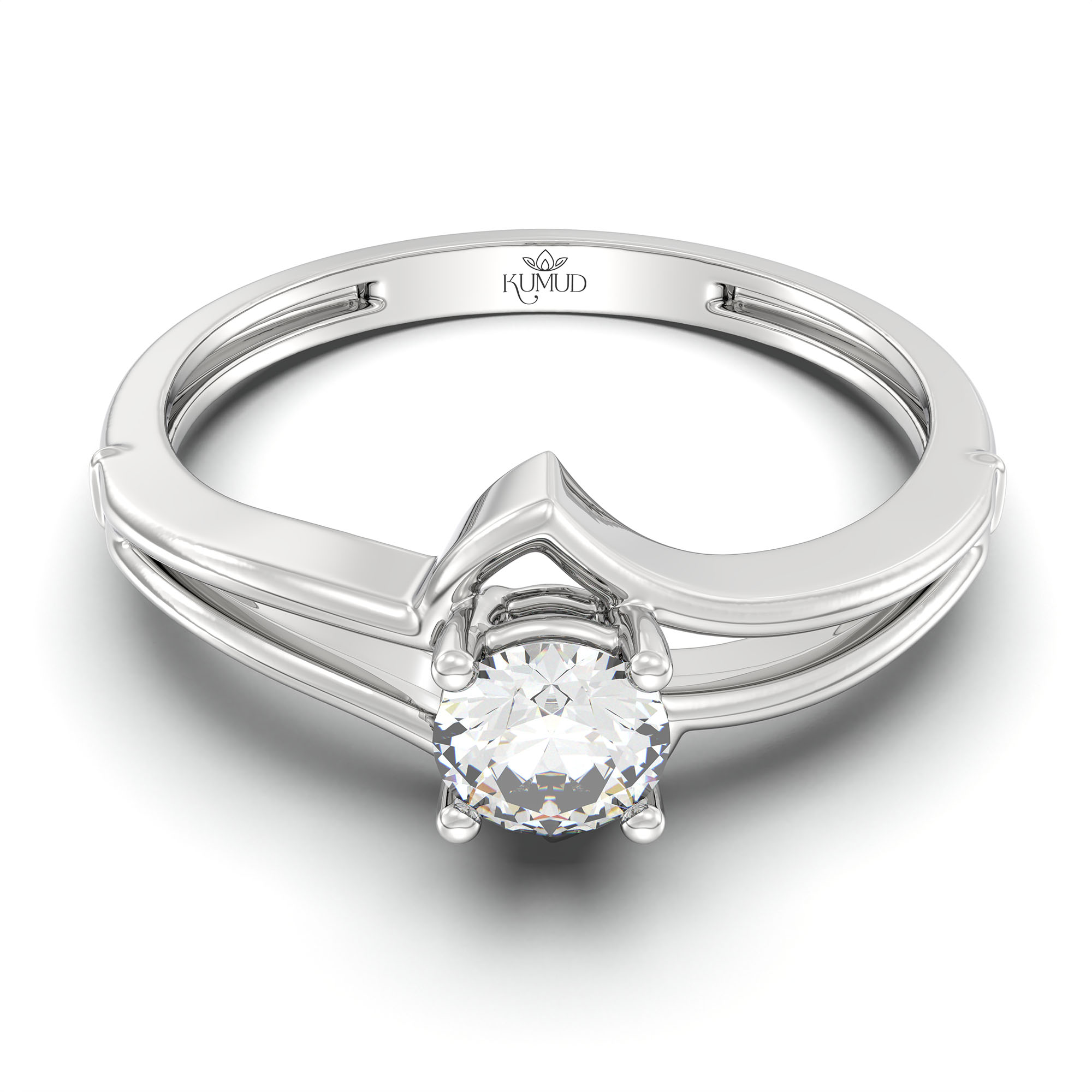 Lab-Grown Diamond Solitaire Ring for Women in 18K White Gold – 0.25 Ct Round, 3 g (Design K10-27-APGAA) thumbnail