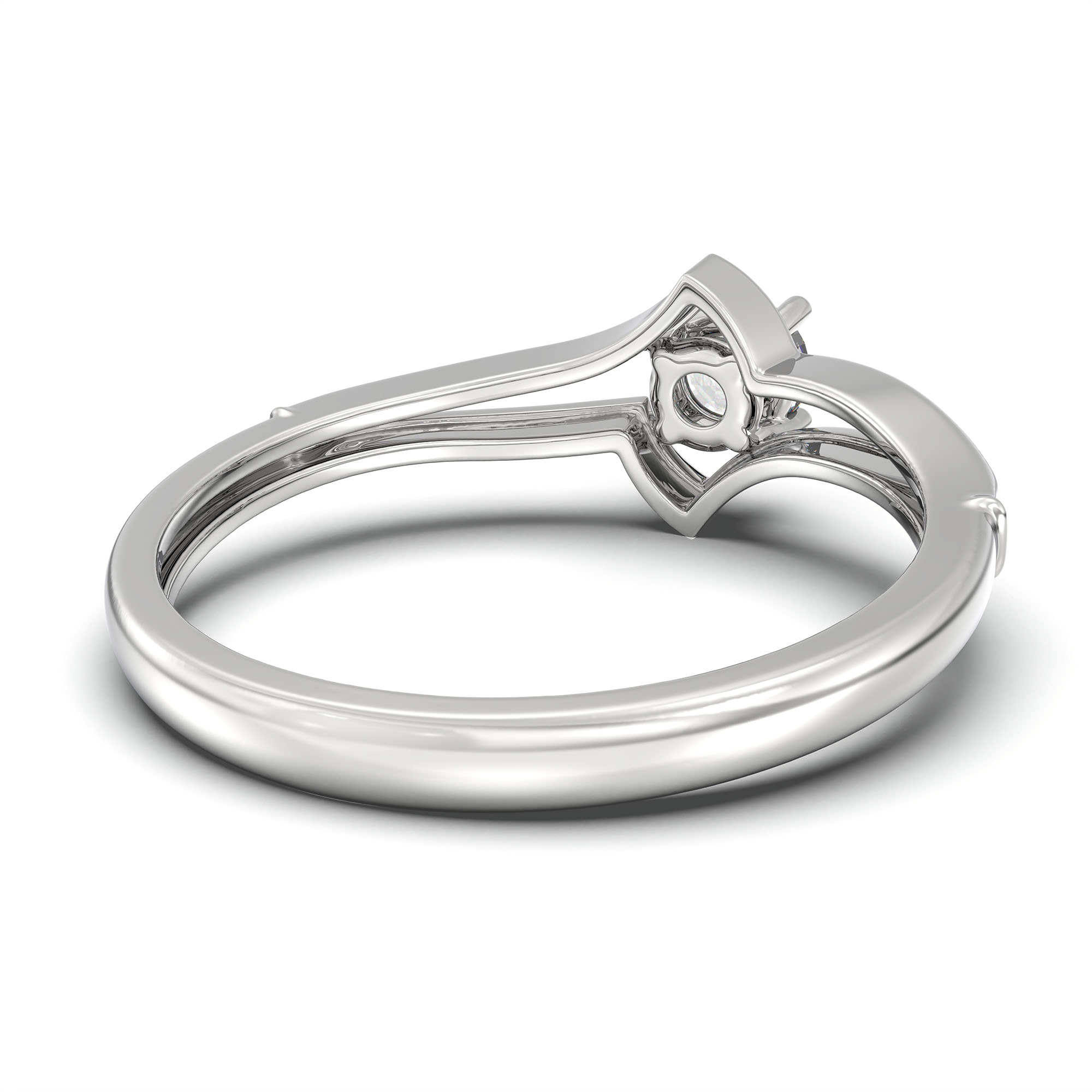 Lab-Grown Diamond Solitaire Ring for Women in 18K White Gold – 0.25 Ct Round, 3 g (Design K10-27-APGAA) thumbnail