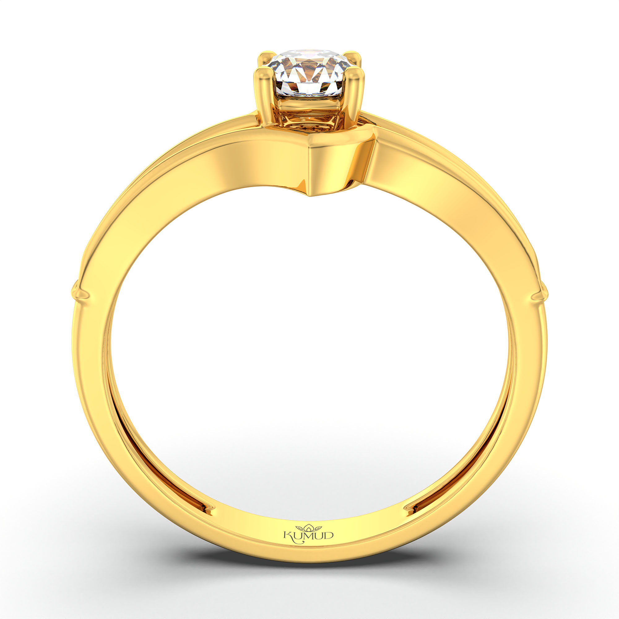 Lab-Grown Diamond Solitaire Ring for Women in 22K Yellow Gold – 0.25 Ct Round, 3 g (Design K10-27-APGAA) thumbnail