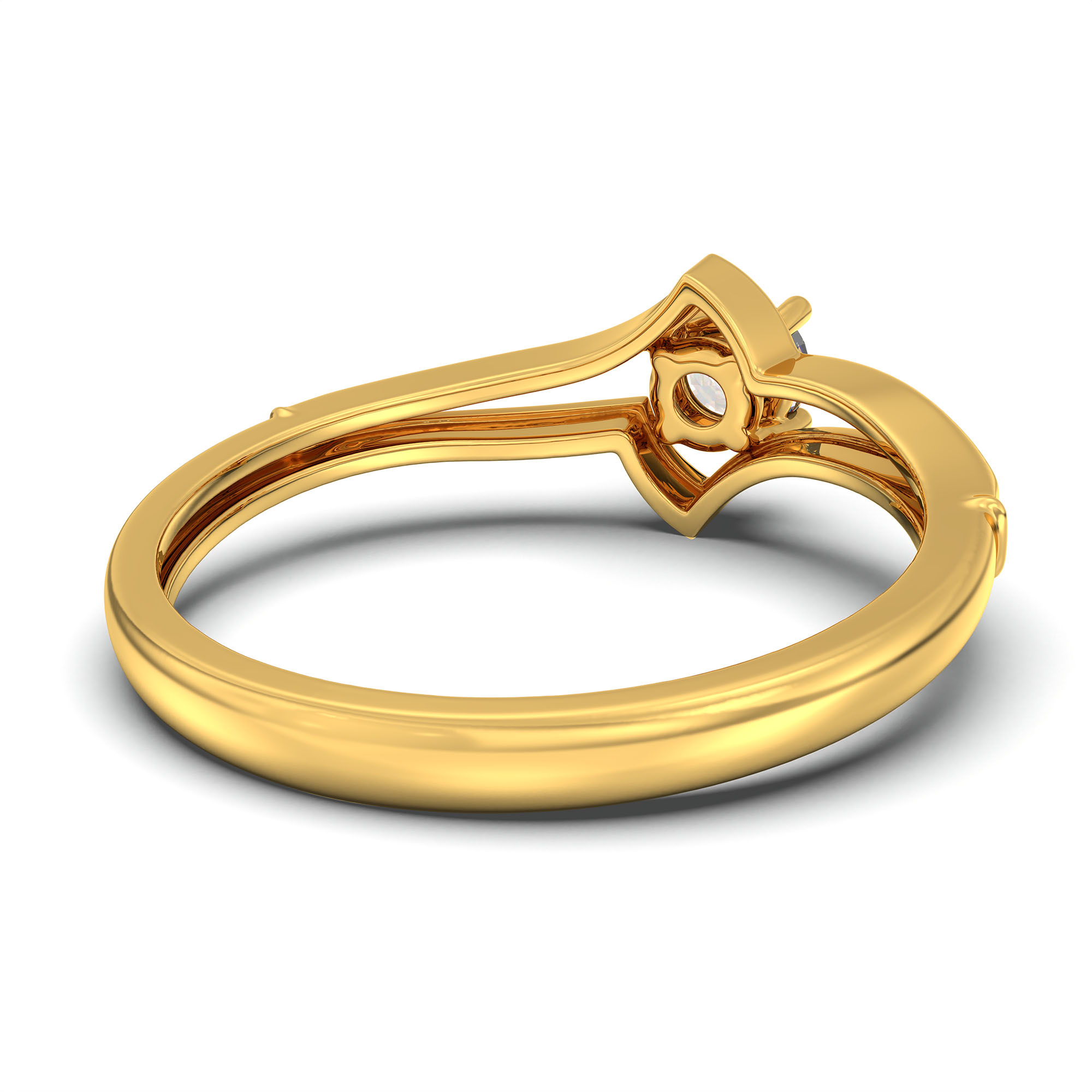 Lab-Grown Diamond Solitaire Ring for Women in 22K Yellow Gold – 0.25 Ct Round, 3 g (Design K10-27-APGAA) thumbnail