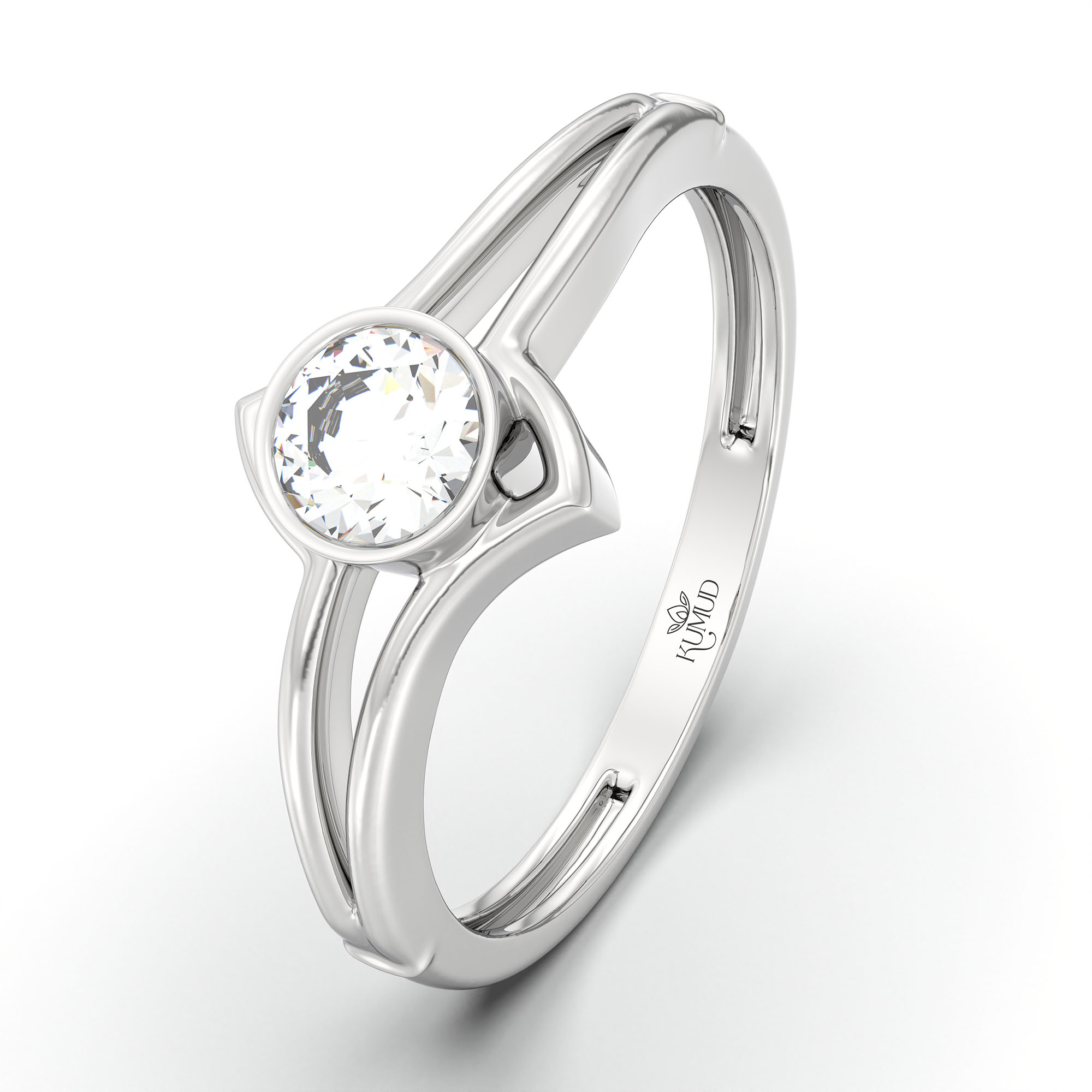 Lab-Grown Diamond Solitaire Ring for Women in 18K White Gold – 0.25 Ct Round, 3 g (Design K10-27-BBZAA) thumbnail