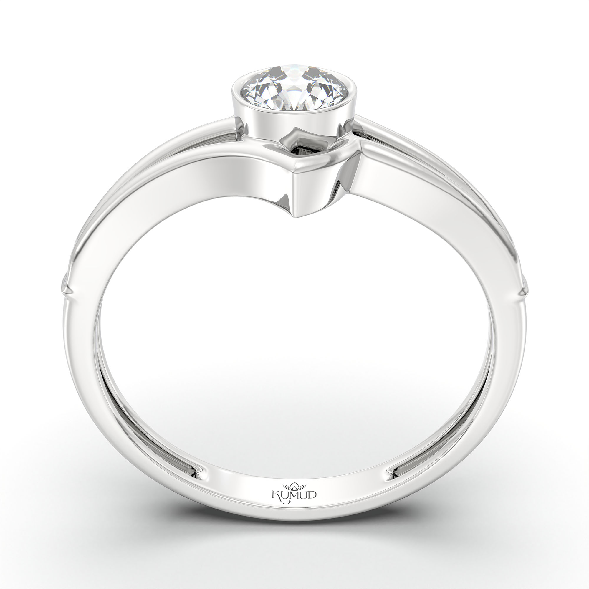 Lab-Grown Diamond Solitaire Ring for Women in 18K White Gold – 0.25 Ct Round, 3 g (Design K10-27-BBZAA) thumbnail