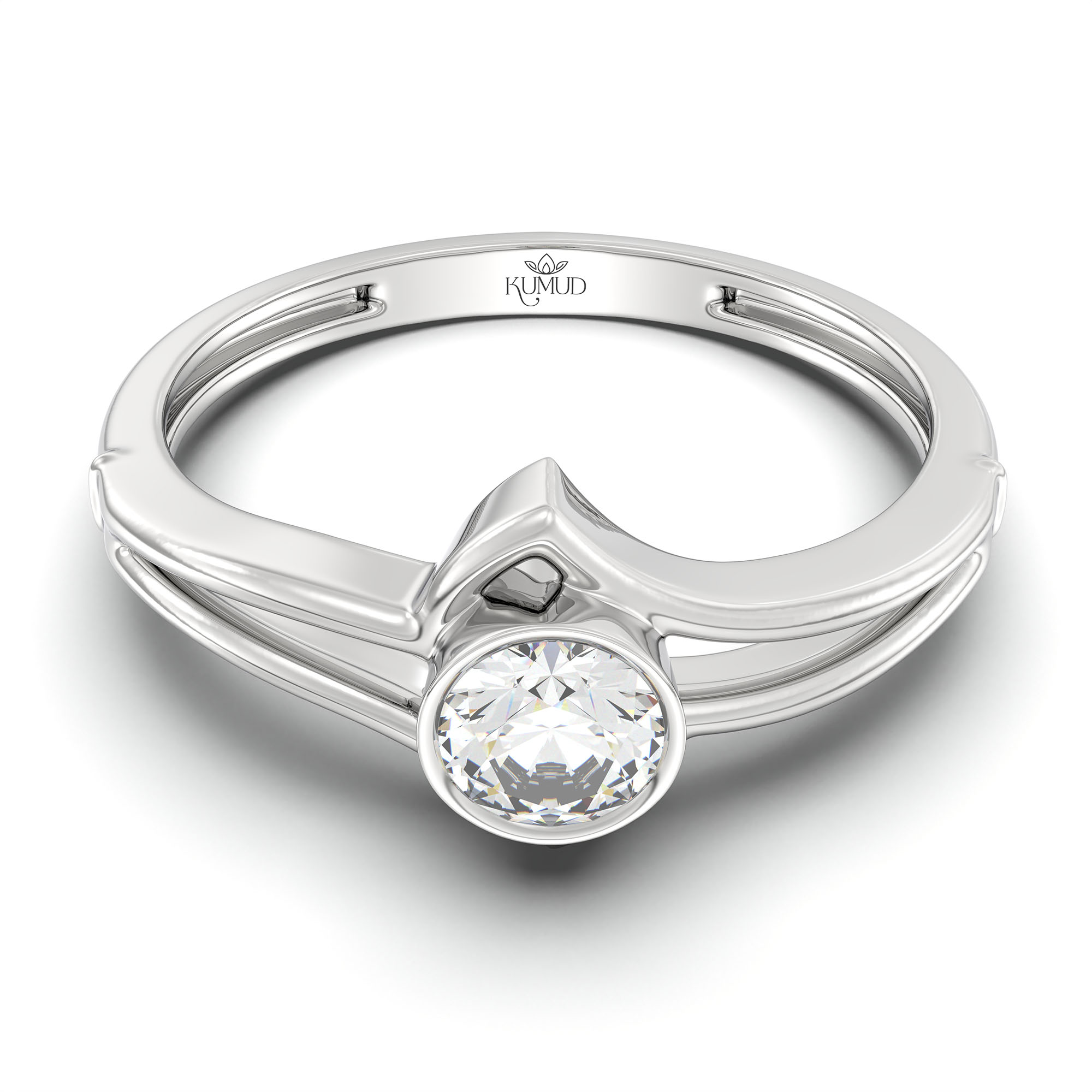 Lab-Grown Diamond Solitaire Ring for Women in 18K White Gold – 0.25 Ct Round, 3 g (Design K10-27-BBZAA) thumbnail