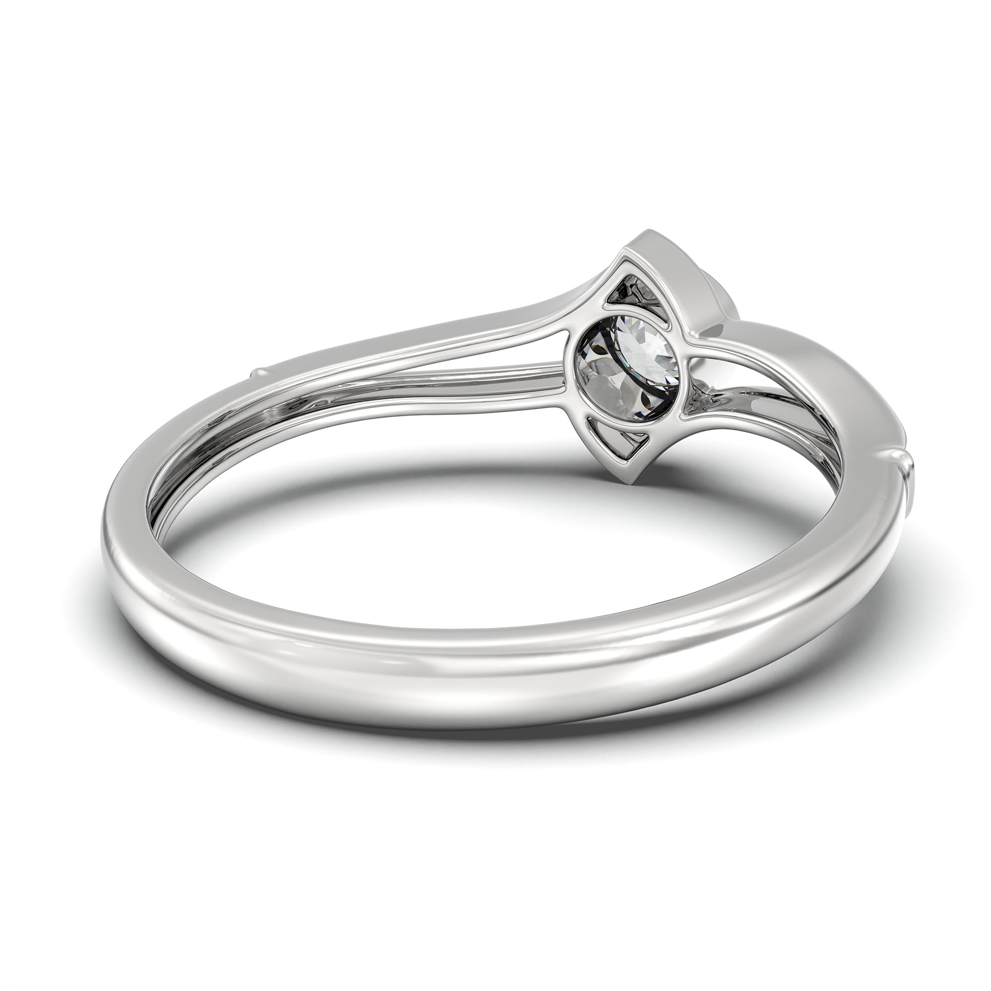 Lab-Grown Diamond Solitaire Ring for Women in 18K White Gold – 0.25 Ct Round, 3 g (Design K10-27-BBZAA) thumbnail