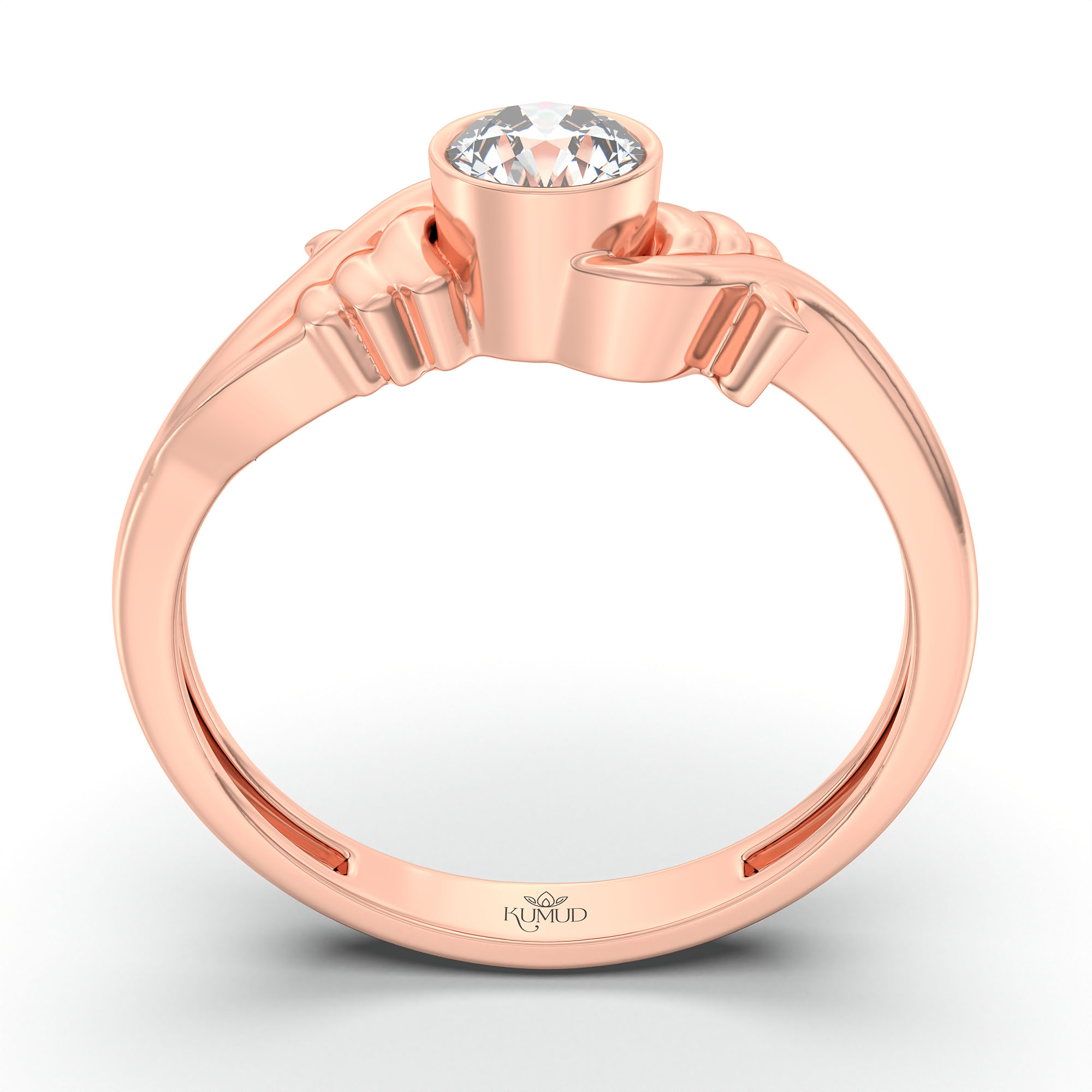 Lab-Grown Diamond Solitaire Ring for Women in 18K Rose Gold – 0.25 Ct Round, 3 g (Design K10-28-BBZAA) thumbnail