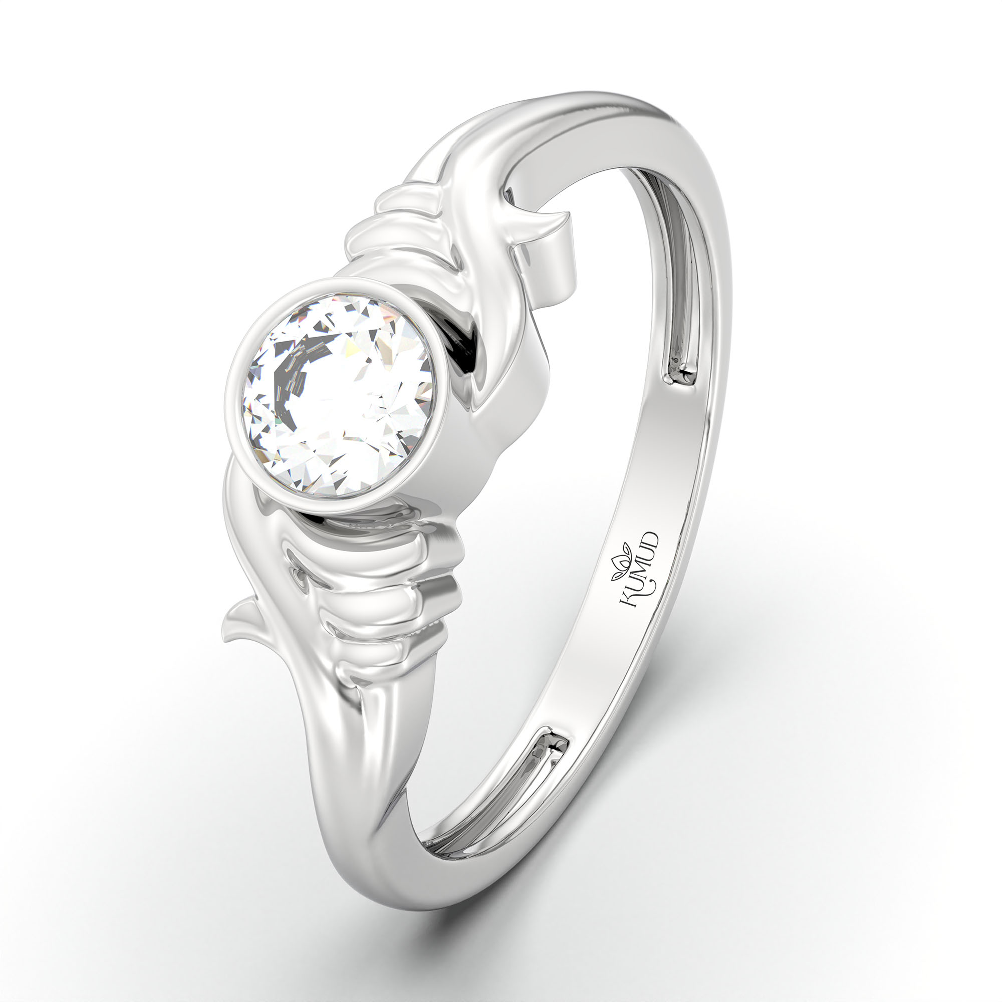 Lab-Grown Diamond Solitaire Ring for Women in 18K White Gold – 0.25 Ct Round, 3 g (Design K10-28-BBZAA) thumbnail