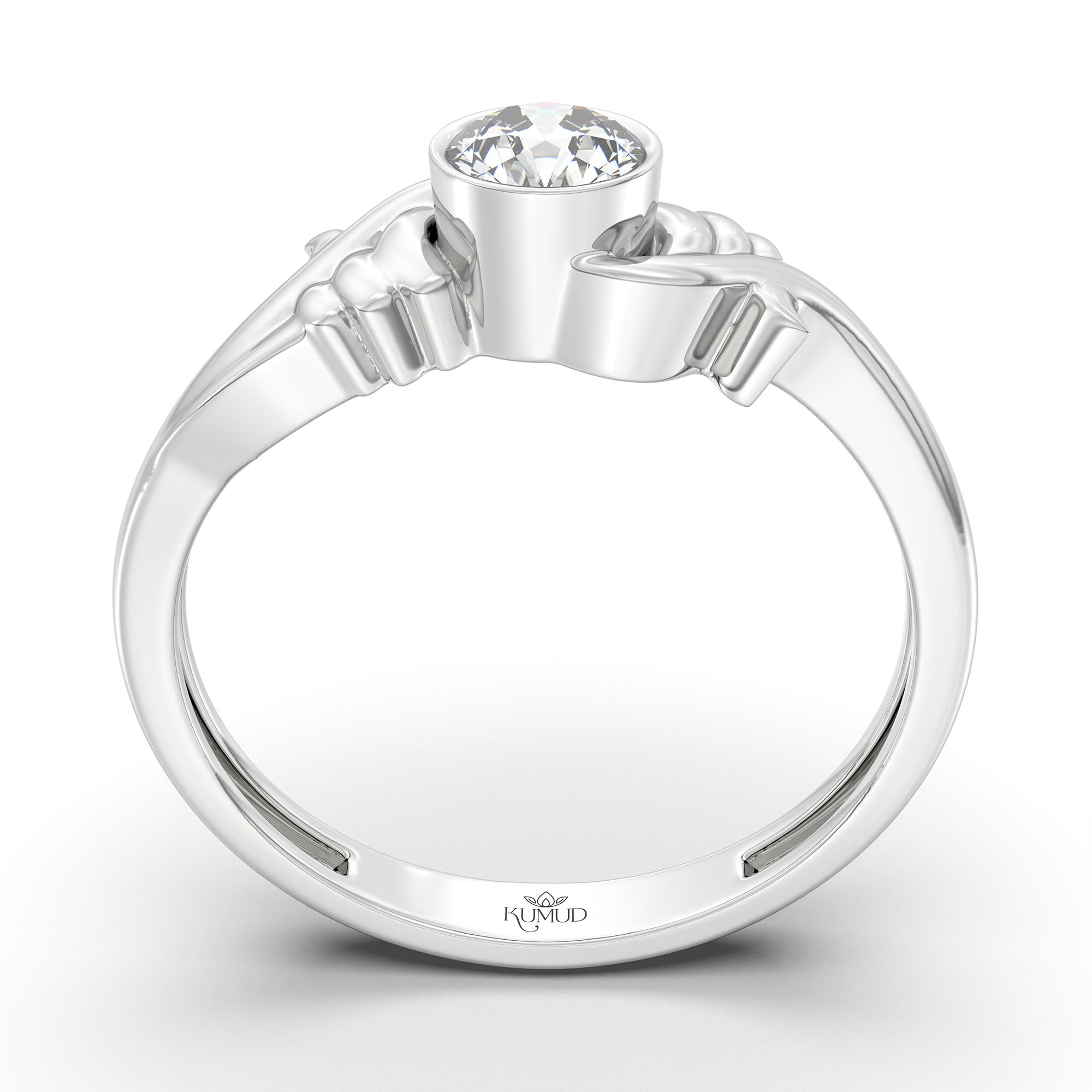 Lab-Grown Diamond Solitaire Ring for Women in 18K White Gold – 0.25 Ct Round, 3 g (Design K10-28-BBZAA) thumbnail