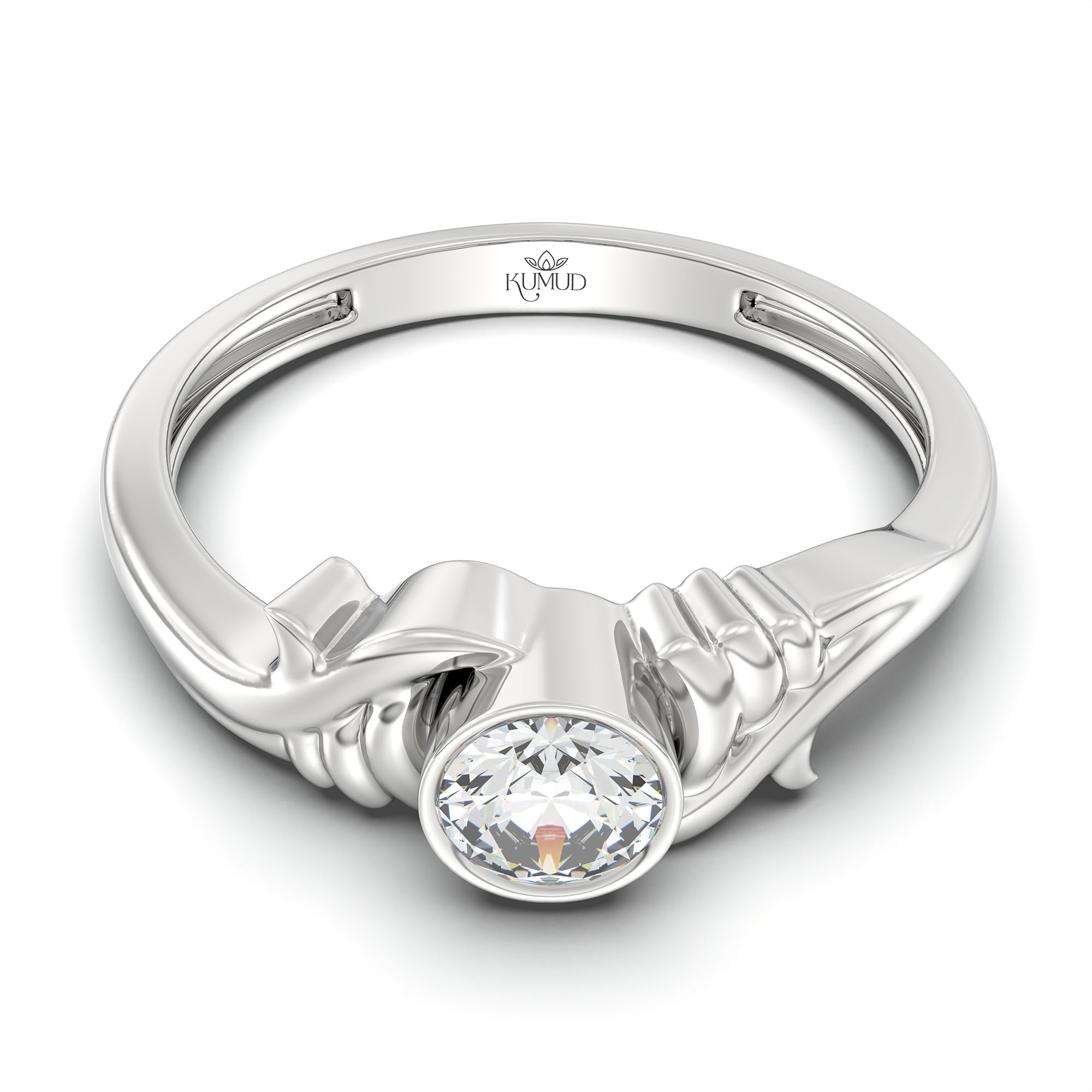Lab-Grown Diamond Solitaire Ring for Women in 18K White Gold – 0.25 Ct Round, 3 g (Design K10-28-BBZAA) thumbnail