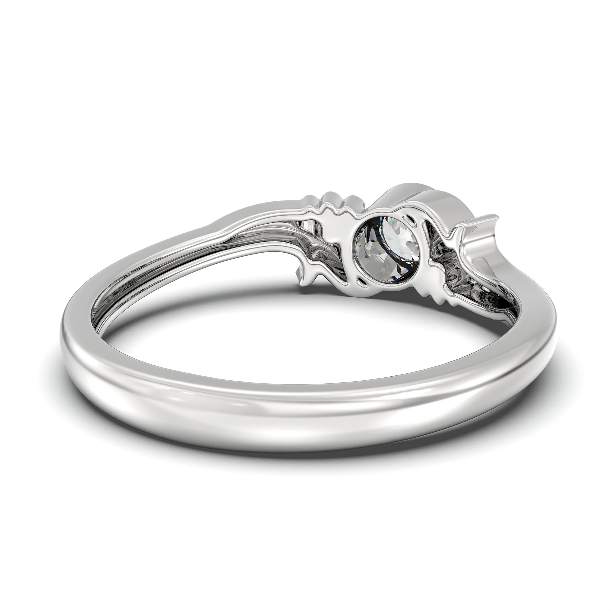 Lab-Grown Diamond Solitaire Ring for Women in 18K White Gold – 0.25 Ct Round, 3 g (Design K10-28-BBZAA) thumbnail