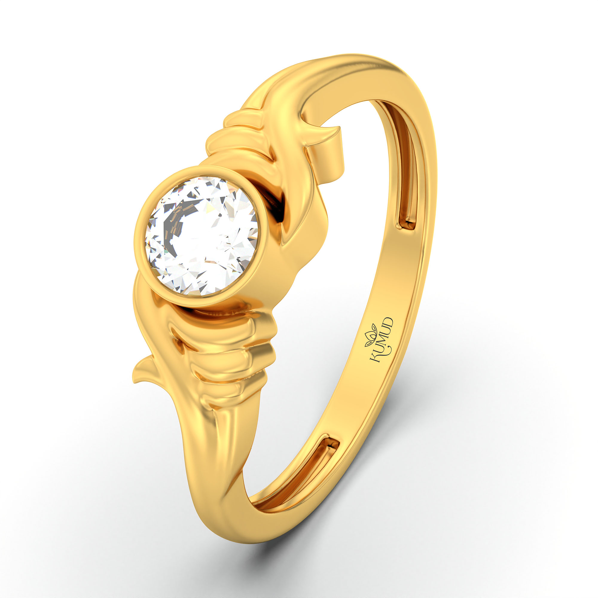 Lab-Grown Diamond Solitaire Ring for Women in 22K Yellow Gold – 0.25 Ct Round, 3 g (Design K10-28-BBZAA) thumbnail
