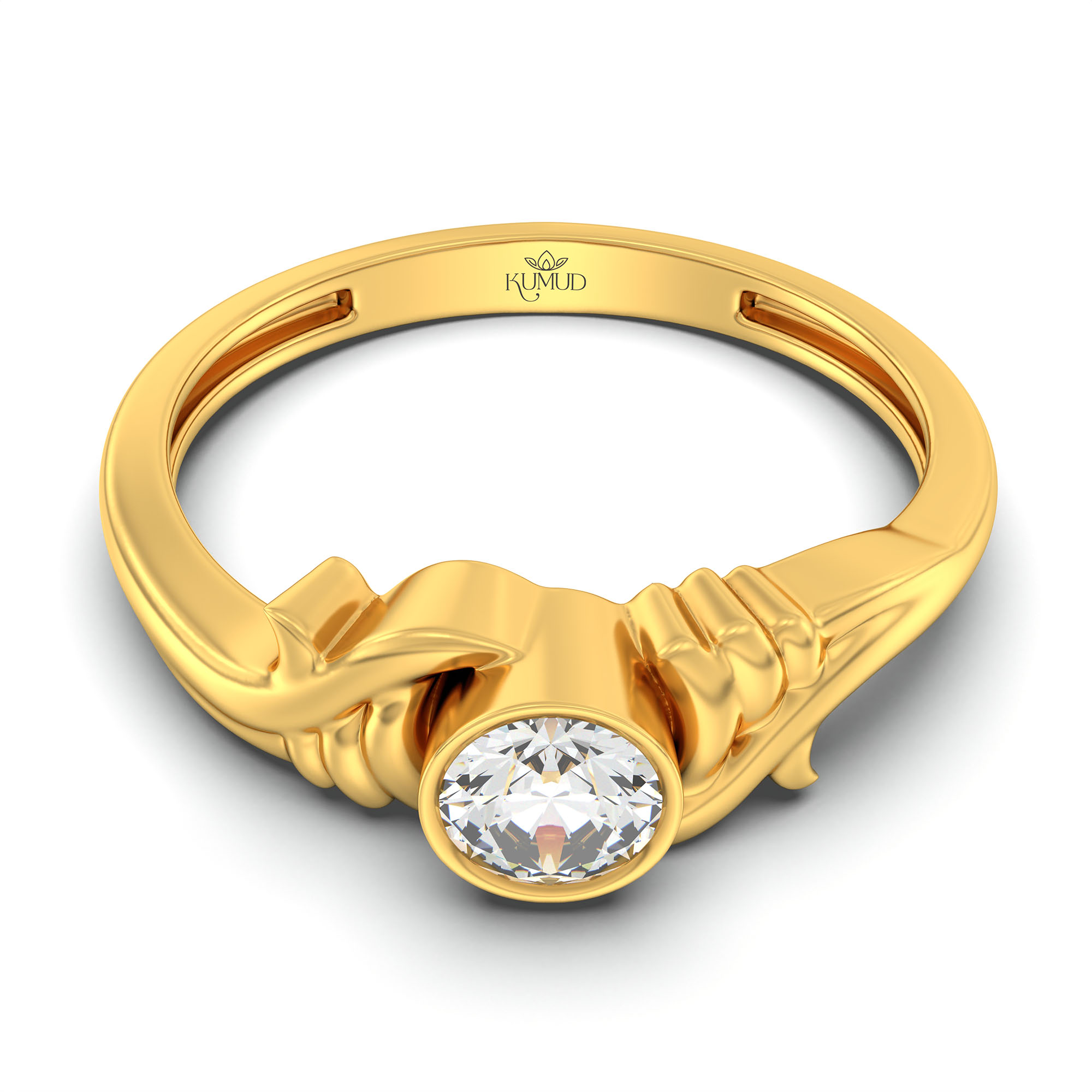Lab-Grown Diamond Solitaire Ring for Women in 22K Yellow Gold – 0.25 Ct Round, 3 g (Design K10-28-BBZAA) thumbnail