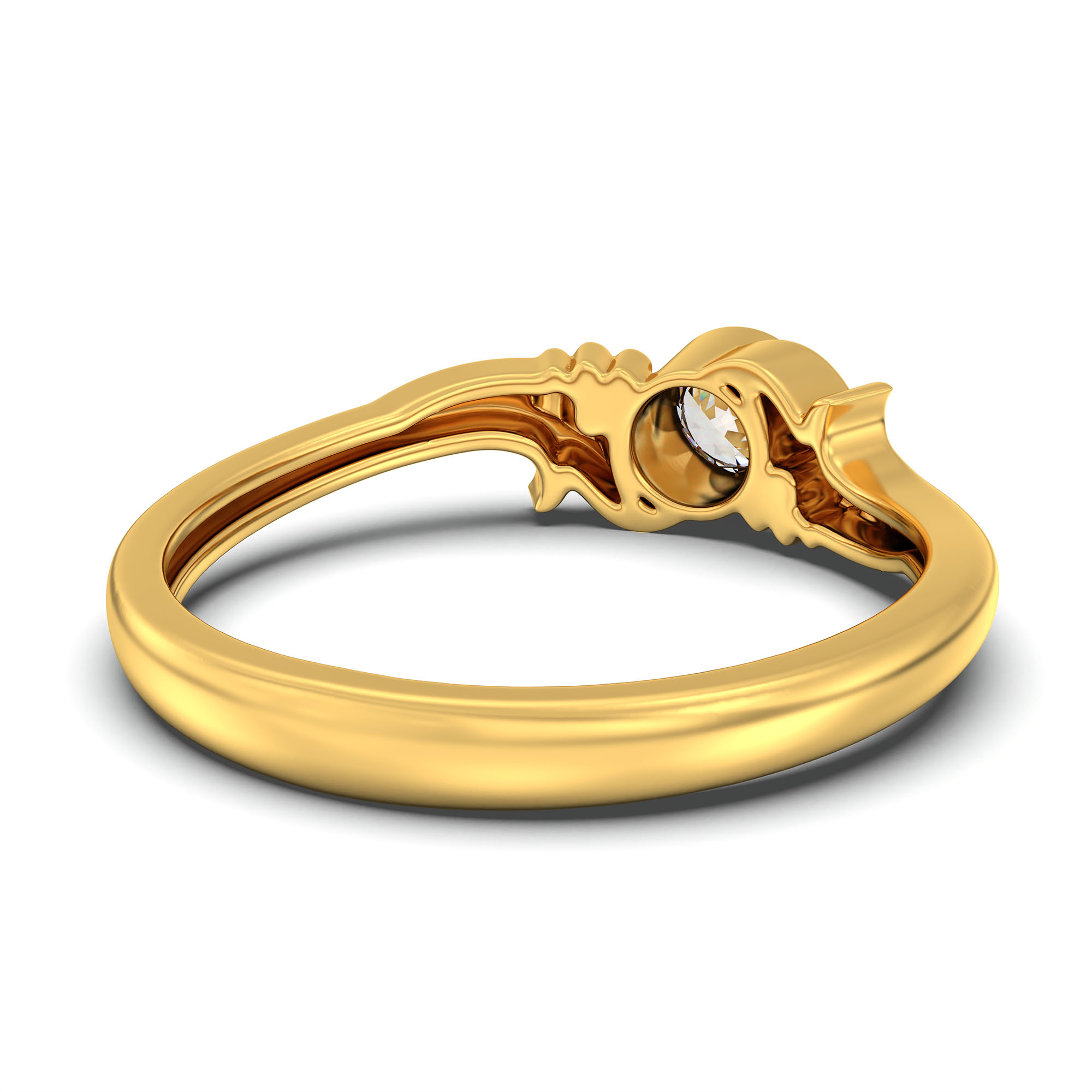 Lab-Grown Diamond Solitaire Ring for Women in 22K Yellow Gold – 0.25 Ct Round, 3 g (Design K10-28-BBZAA) thumbnail