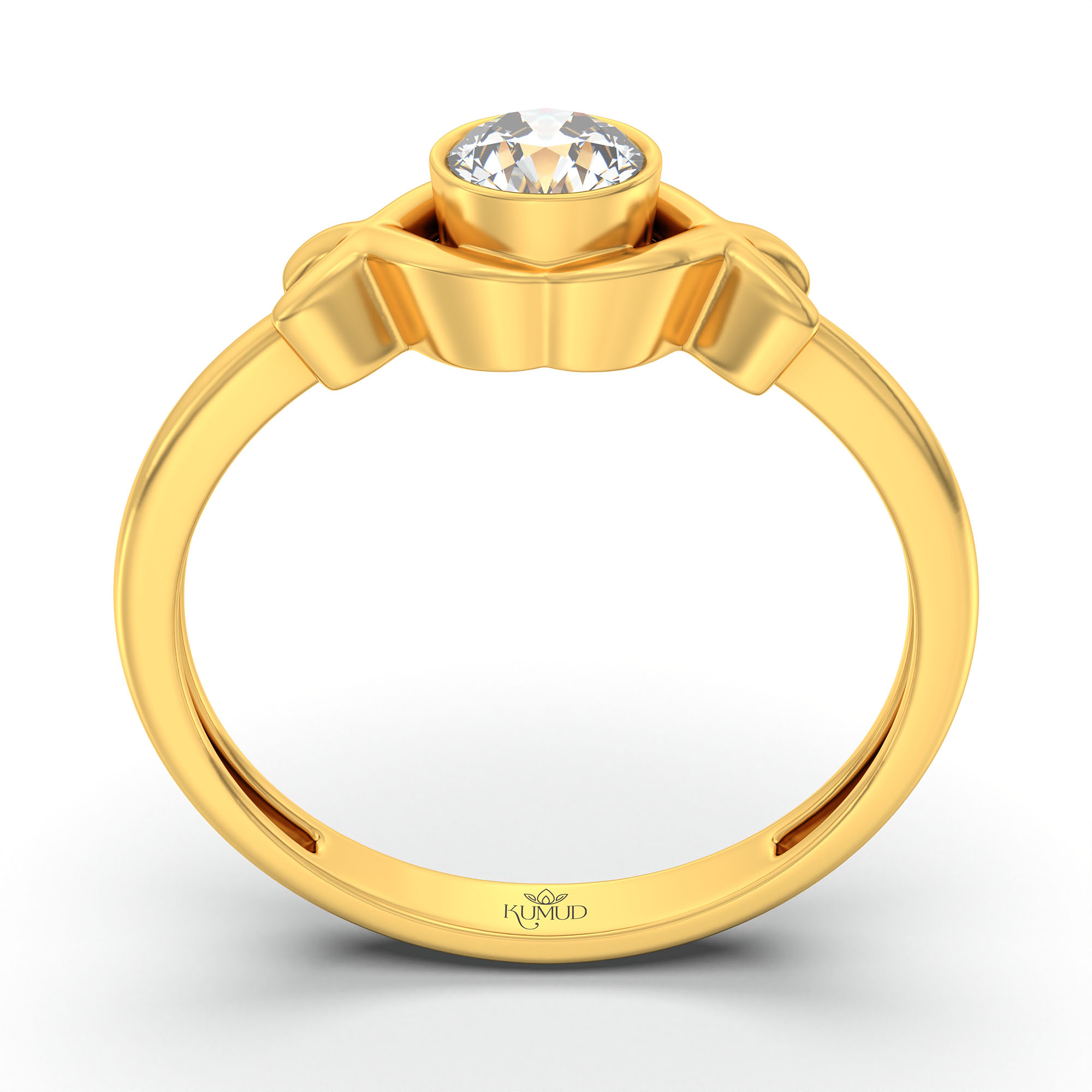 Lab-Grown Diamond Solitaire Ring for Women in 22K Yellow Gold – 0.25 Ct Round, 3 g (Design K10-29-BBZAA) thumbnail