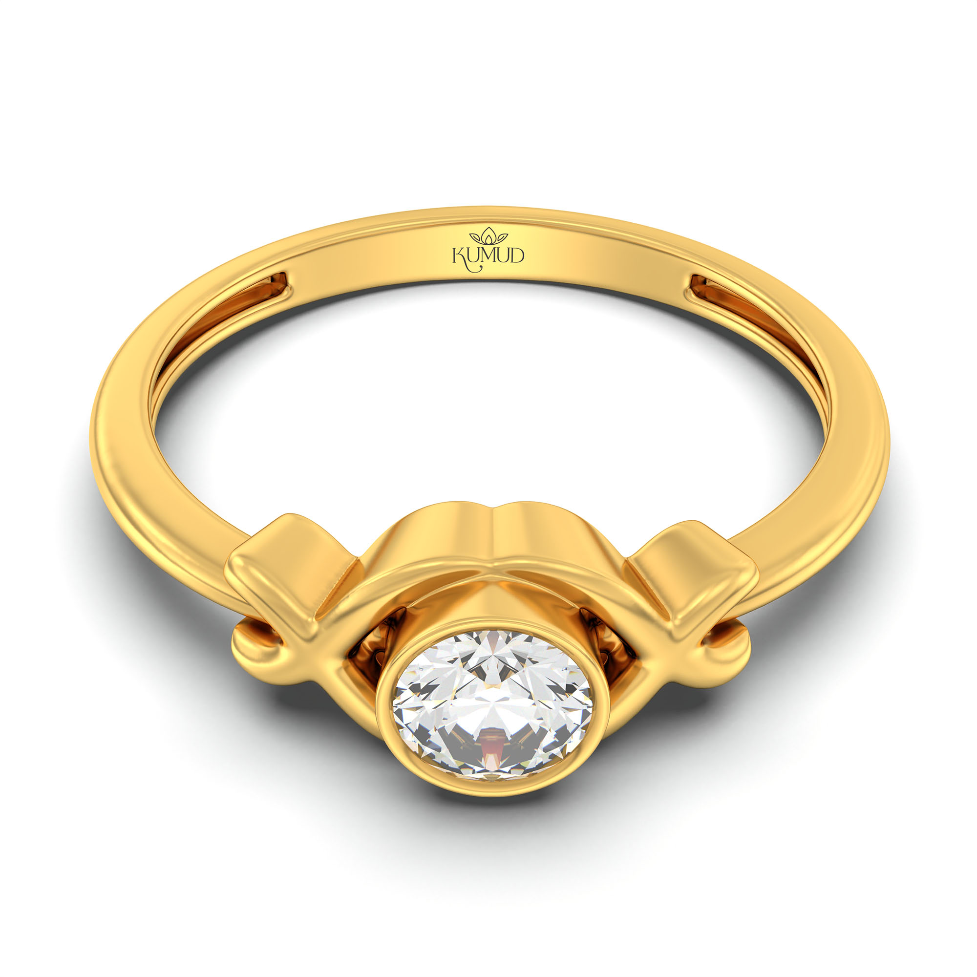 Lab-Grown Diamond Solitaire Ring for Women in 22K Yellow Gold – 0.25 Ct Round, 3 g (Design K10-29-BBZAA) thumbnail
