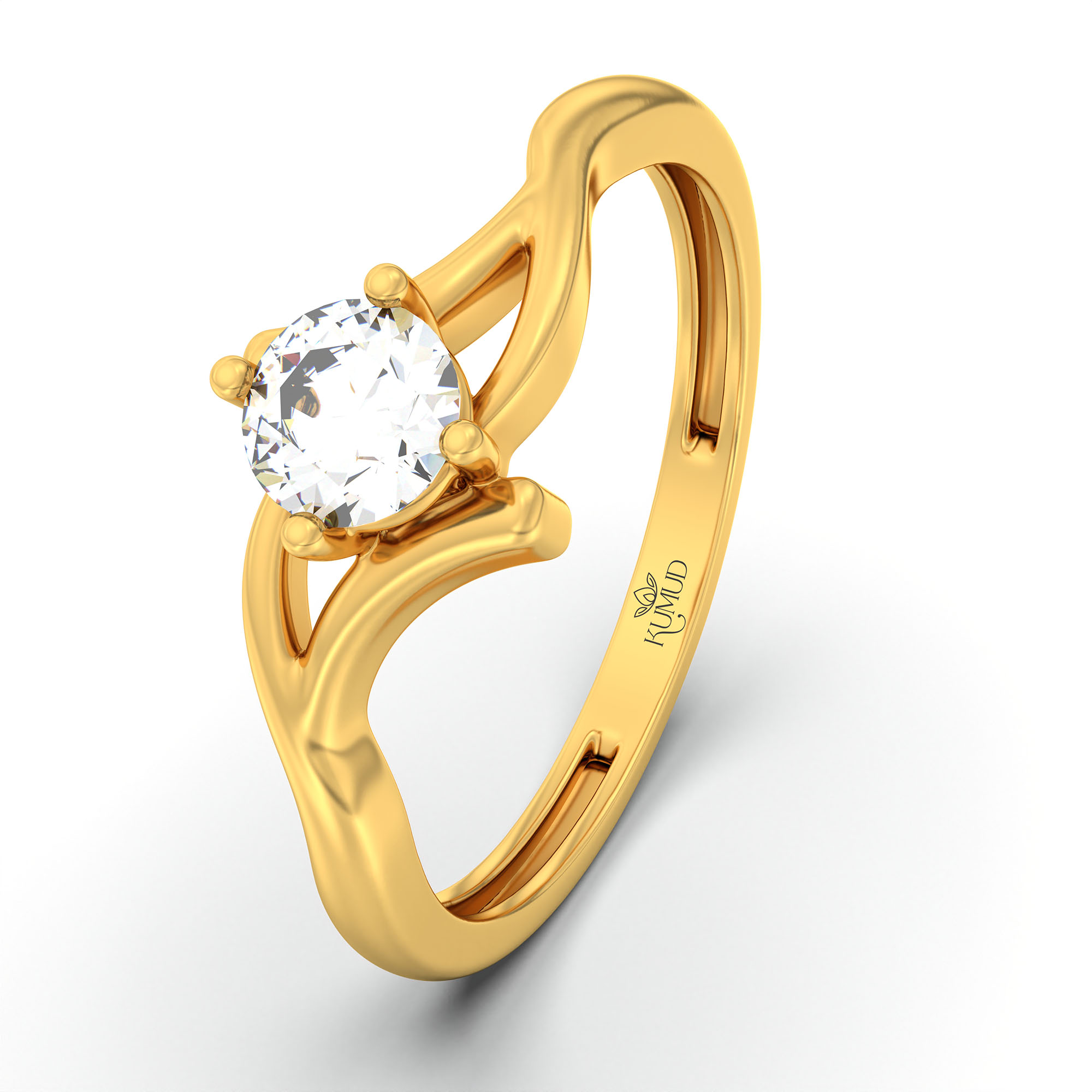 Lab-Grown Diamond Solitaire Ring for Women in 22K Yellow Gold – 0.25 Ct Round, 3 g (Design K10-30-APGAA) thumbnail