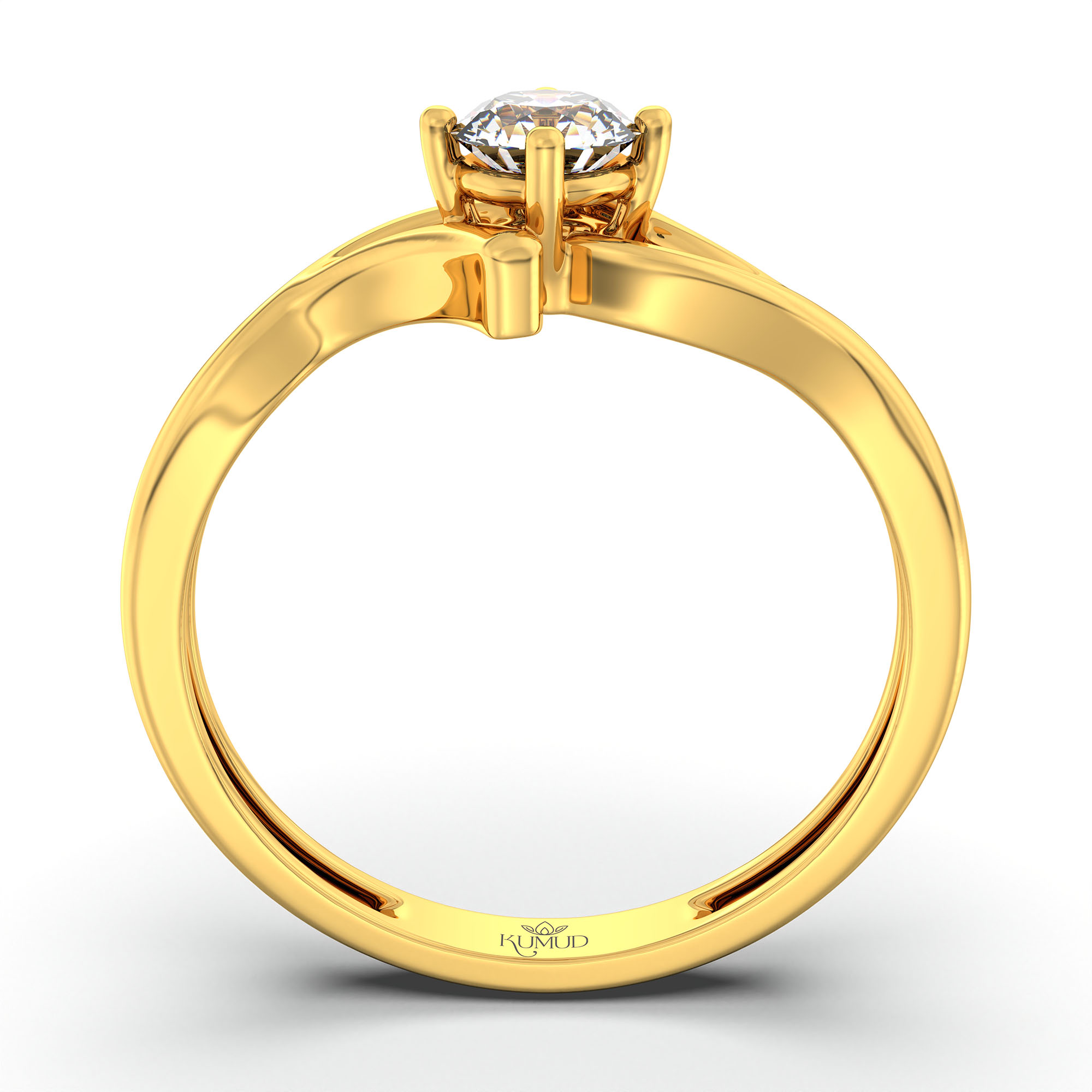 Lab-Grown Diamond Solitaire Ring for Women in 22K Yellow Gold – 0.25 Ct Round, 3 g (Design K10-30-APGAA) thumbnail