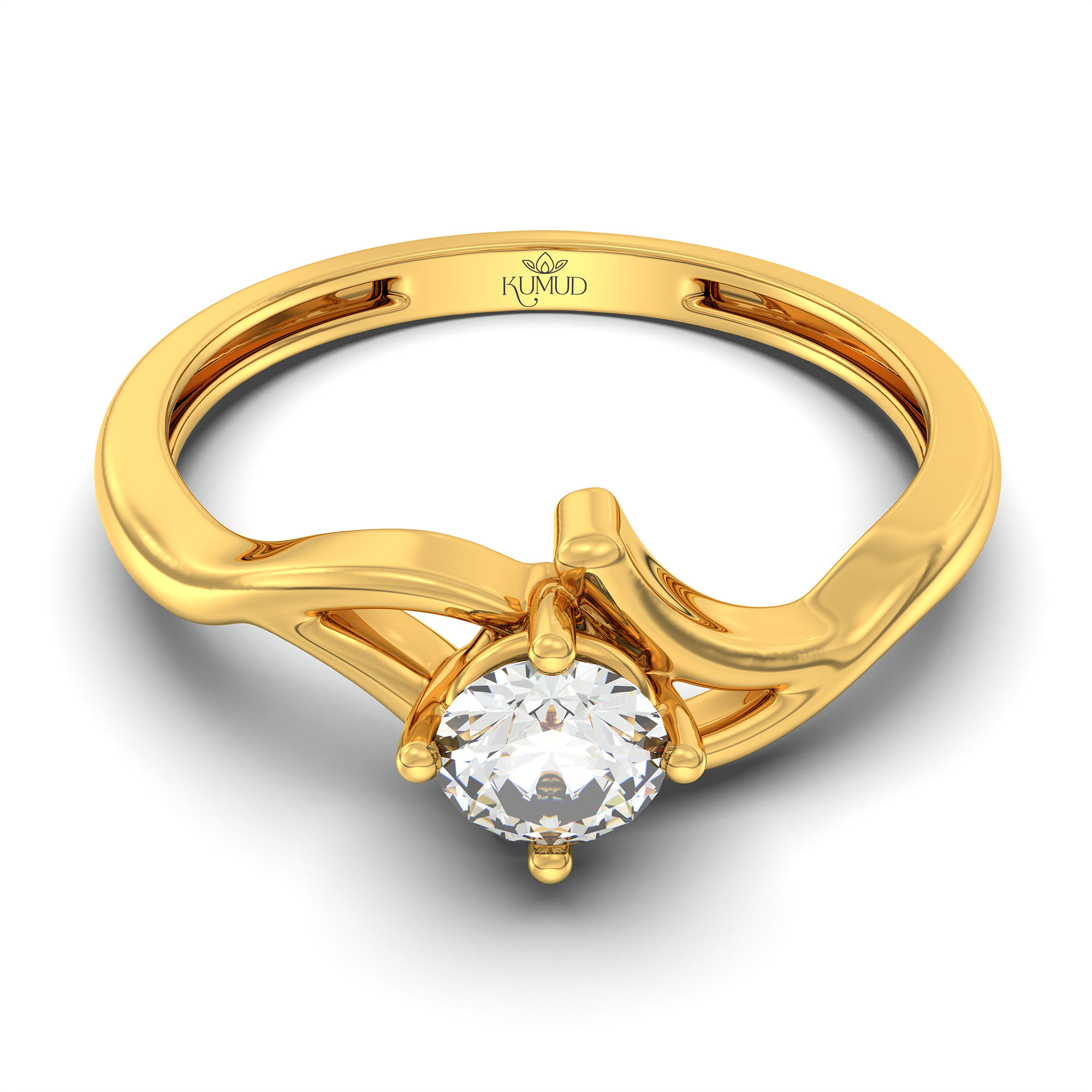 Lab-Grown Diamond Solitaire Ring for Women in 22K Yellow Gold – 0.25 Ct Round, 3 g (Design K10-30-APGAA) thumbnail