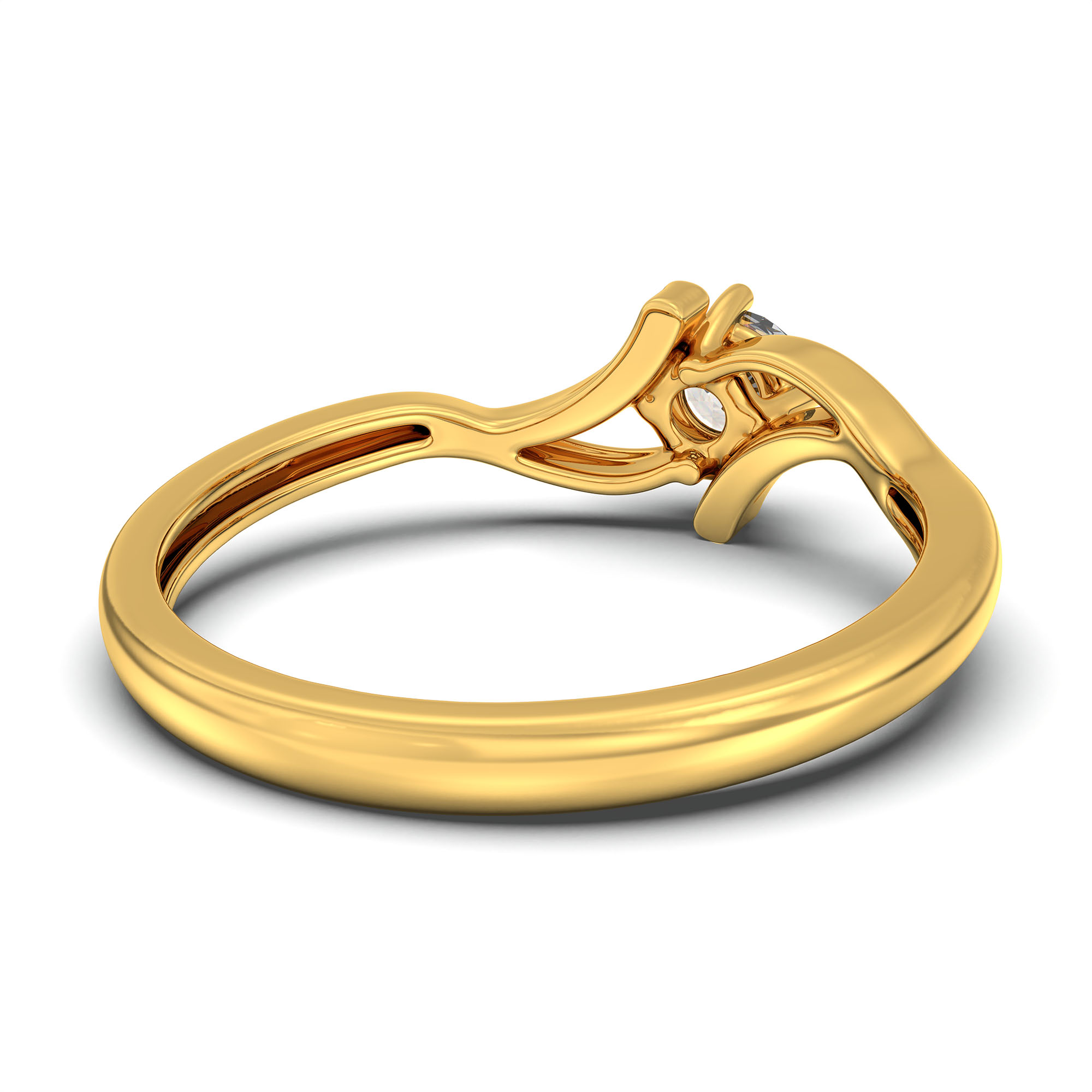 Lab-Grown Diamond Solitaire Ring for Women in 22K Yellow Gold – 0.25 Ct Round, 3 g (Design K10-30-APGAA) thumbnail