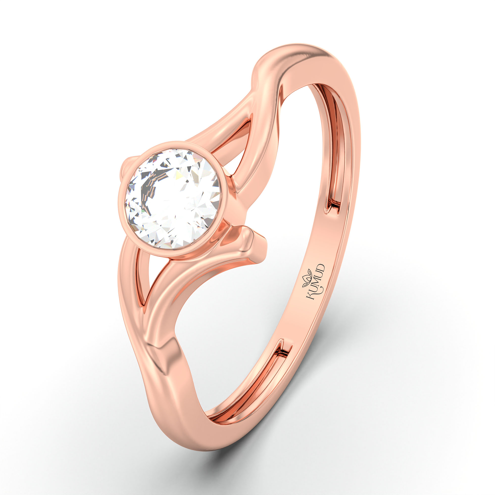 Lab-Grown Diamond Solitaire Ring for Women in 18K Rose Gold – 0.25 Ct Round, 3 g (Design K10-30-BBZAA) thumbnail