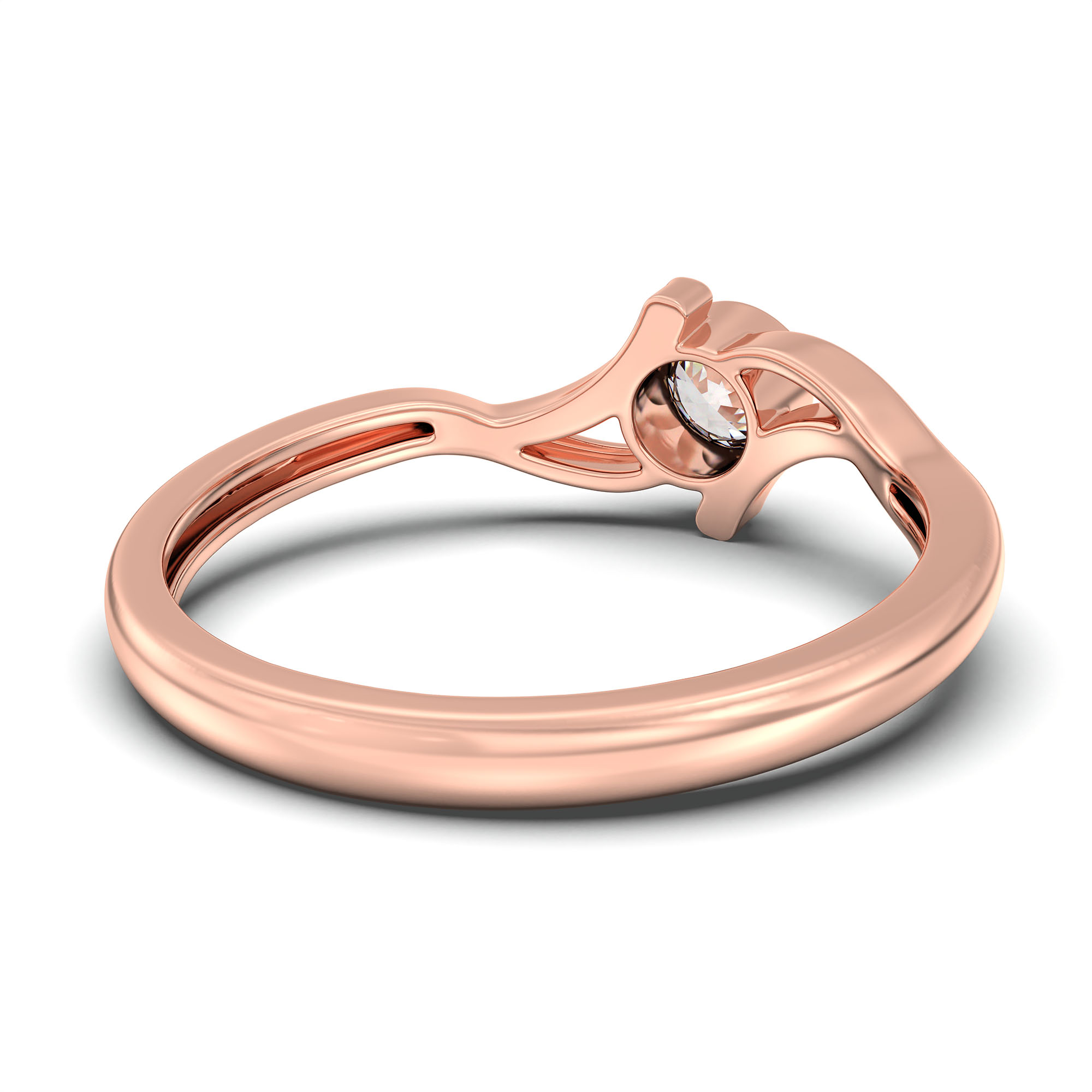 Lab-Grown Diamond Solitaire Ring for Women in 18K Rose Gold – 0.25 Ct Round, 3 g (Design K10-30-BBZAA) thumbnail