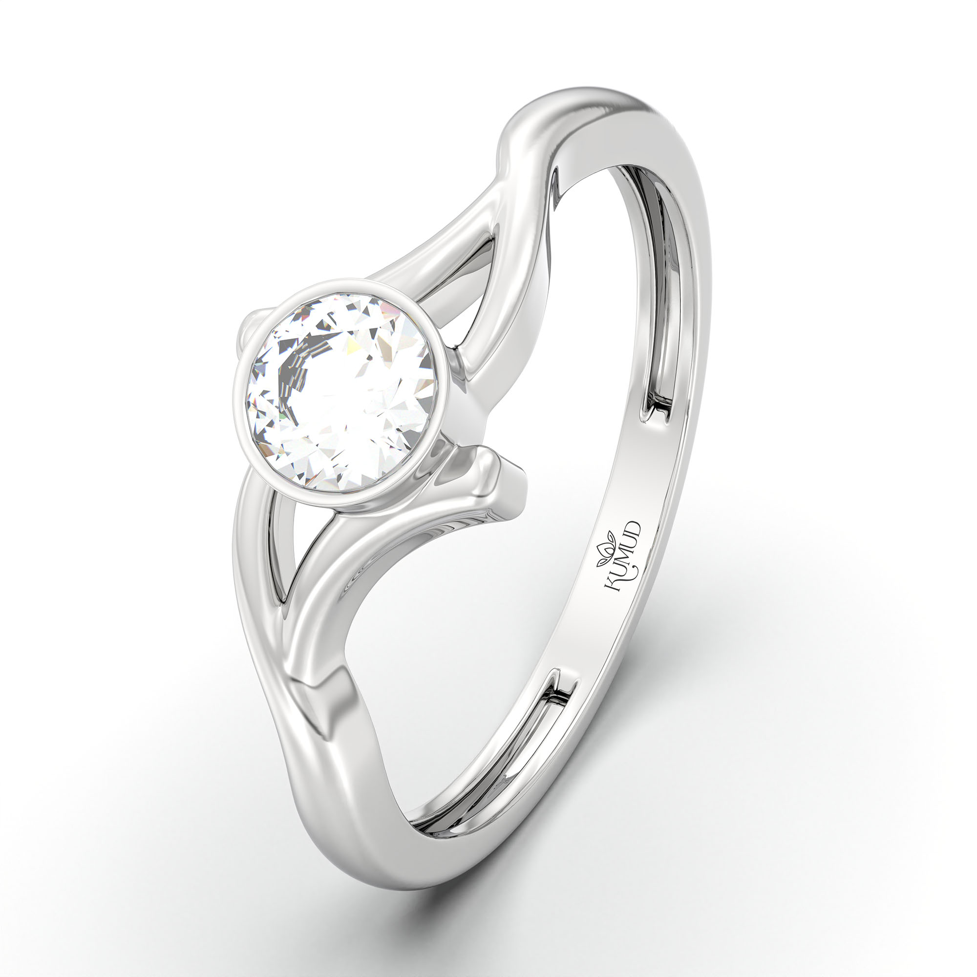 Lab-Grown Diamond Solitaire Ring for Women in 18K White Gold – 0.25 Ct Round, 3 g (Design K10-30-BBZAA) thumbnail