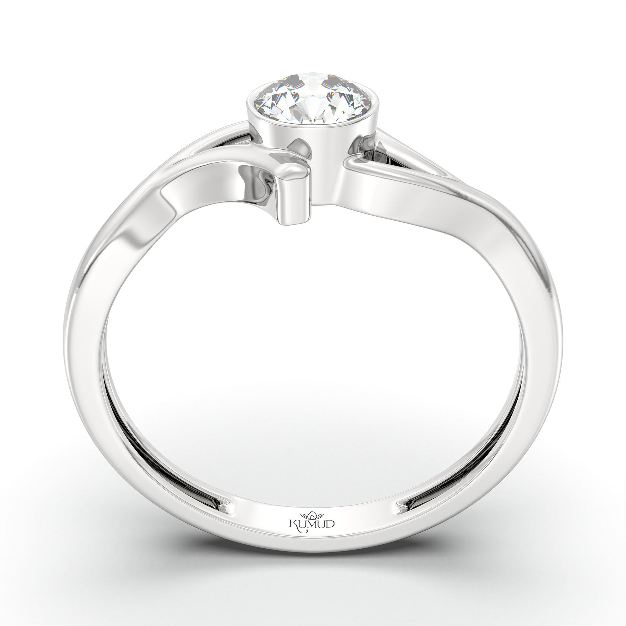 Lab-Grown Diamond Solitaire Ring for Women in 18K White Gold – 0.25 Ct Round, 3 g (Design K10-30-BBZAA) thumbnail