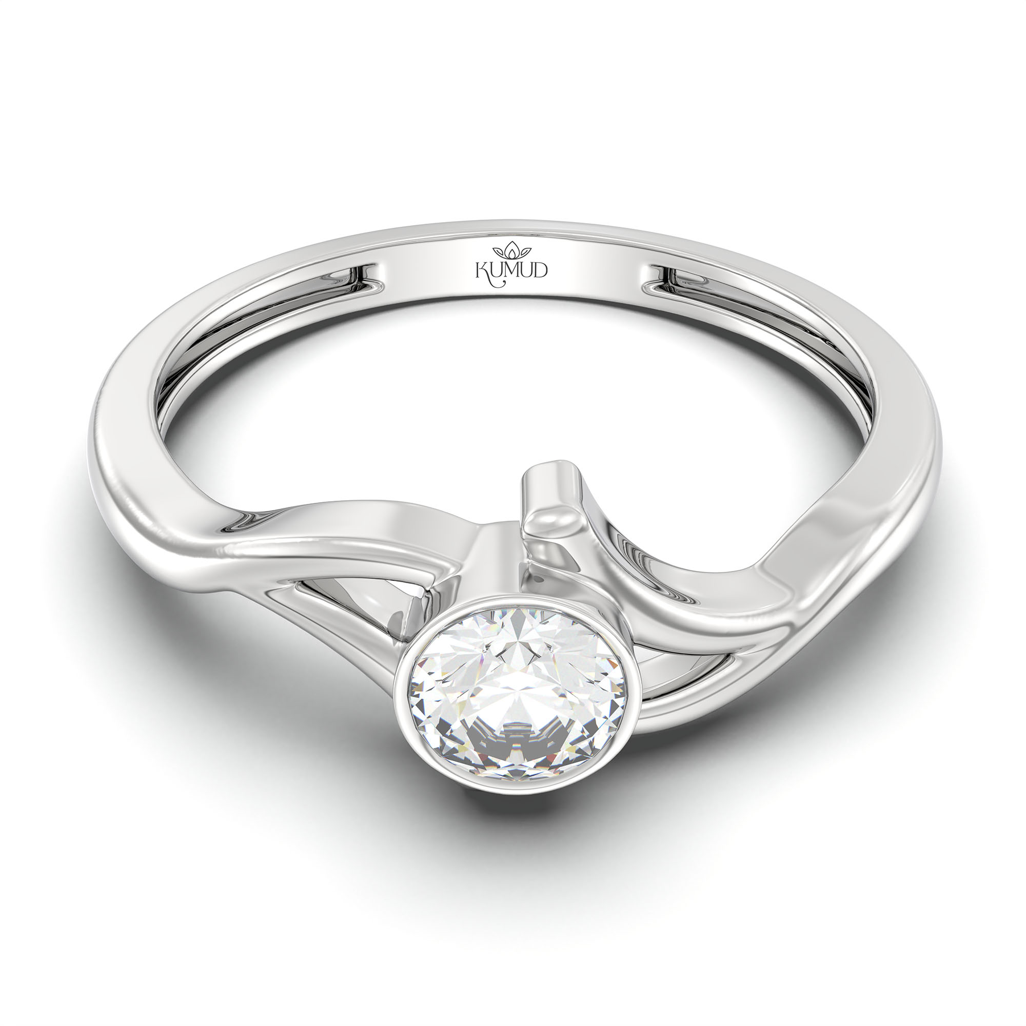 Lab-Grown Diamond Solitaire Ring for Women in 18K White Gold – 0.25 Ct Round, 3 g (Design K10-30-BBZAA) thumbnail