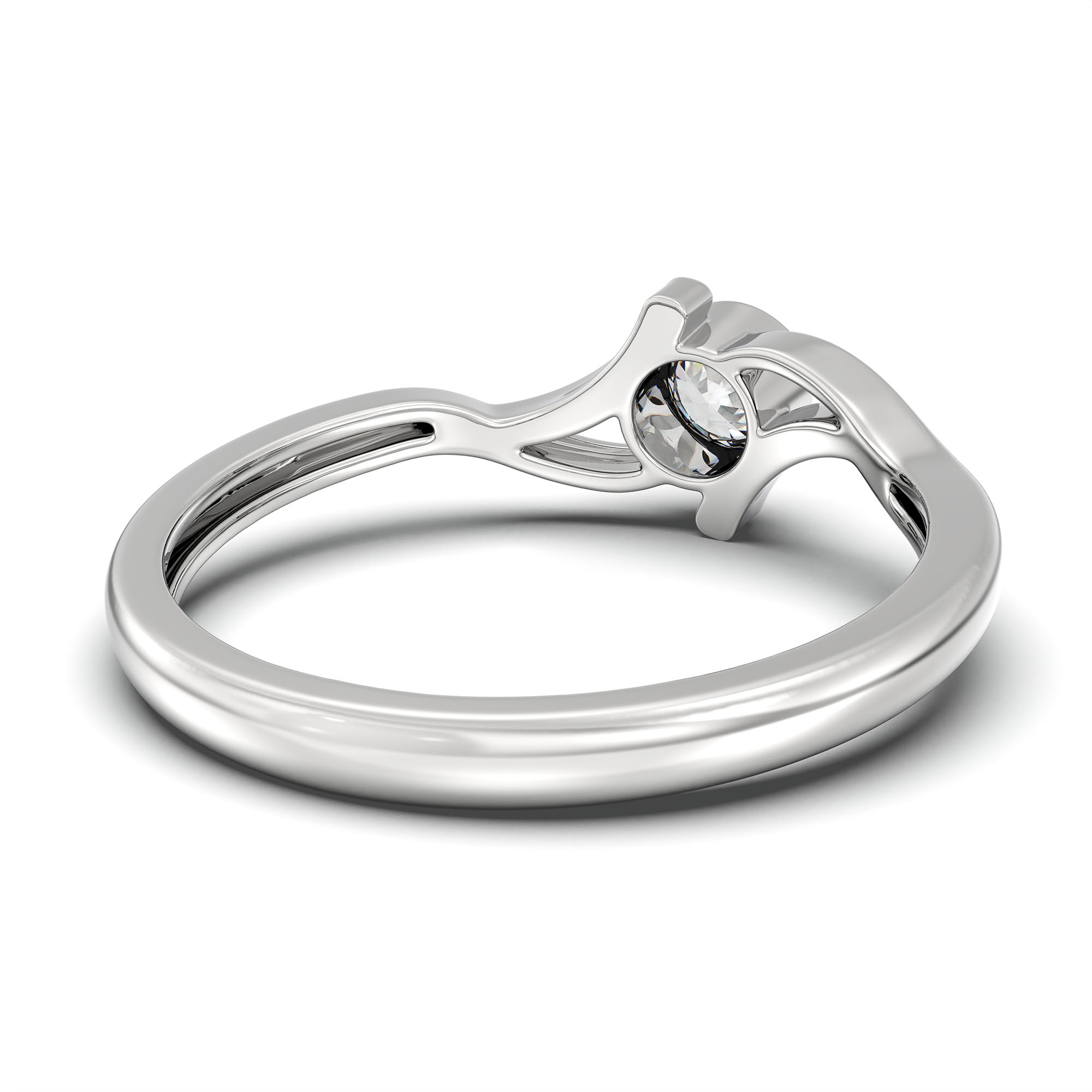 Lab-Grown Diamond Solitaire Ring for Women in 18K White Gold – 0.25 Ct Round, 3 g (Design K10-30-BBZAA) thumbnail